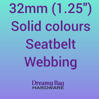32mm (1.25") Seatbelt Webbing Solid Colours
