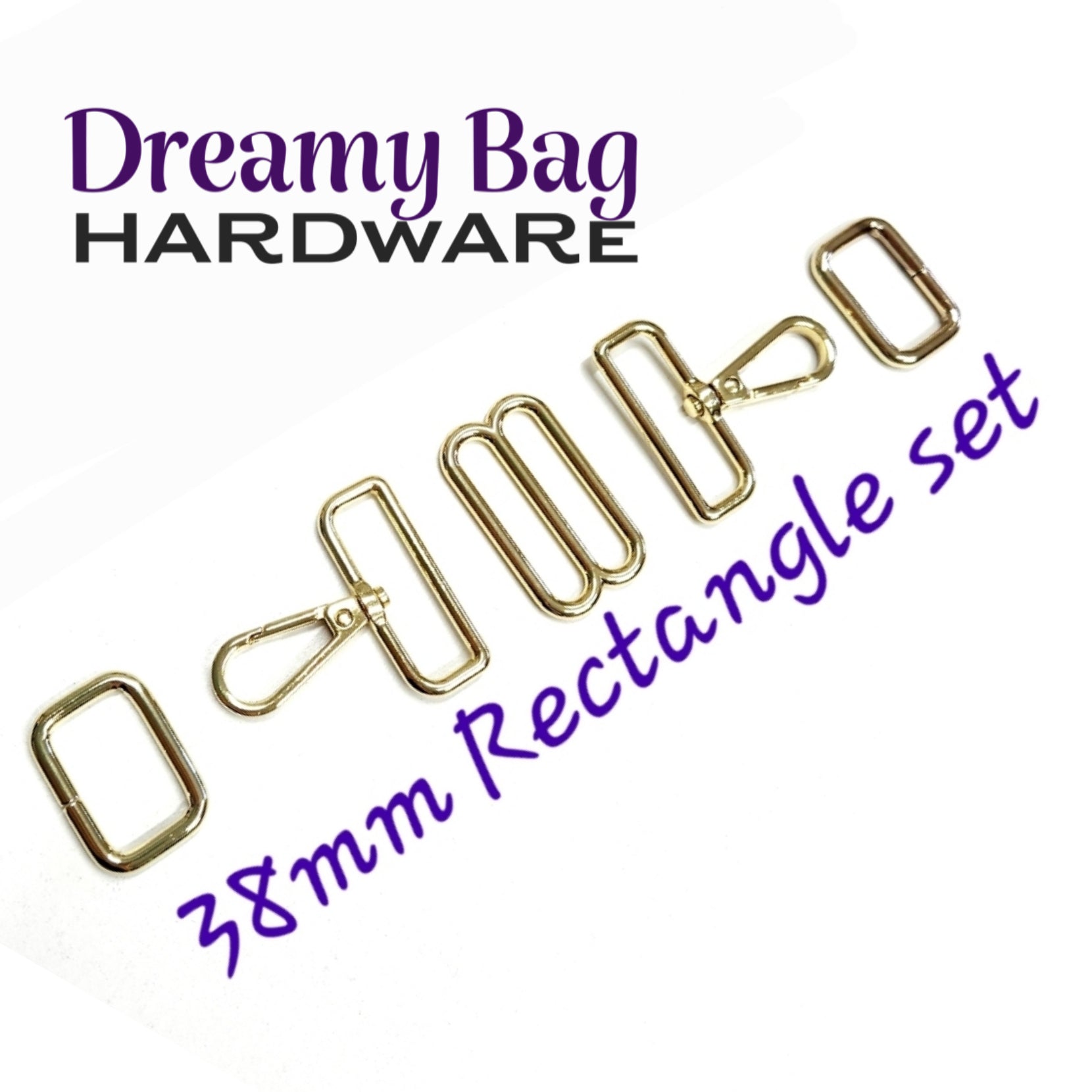 38mm (1.5") Yellow Light Gold Hardware Sets