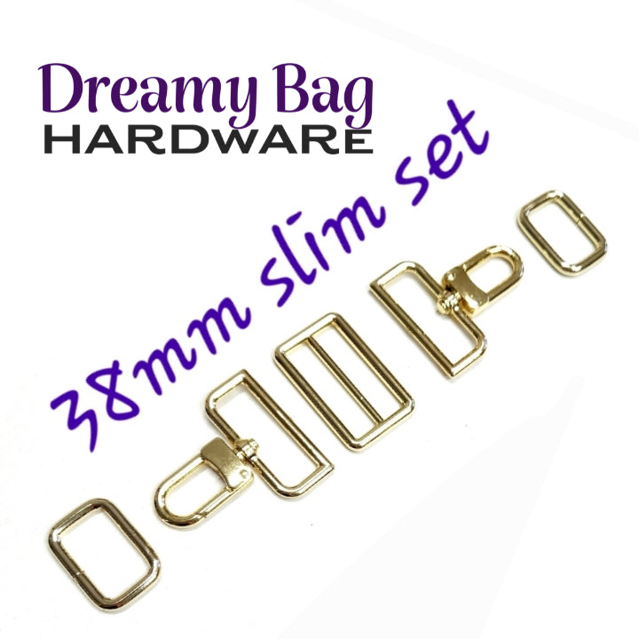 38mm (1.5") Yellow Light Gold Hardware Sets