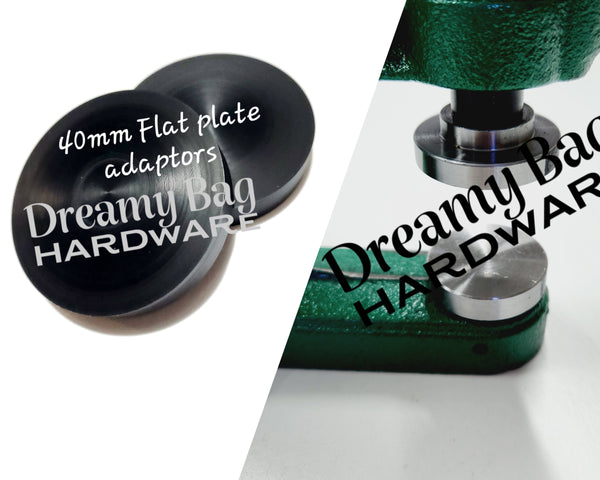 40 mm flate plater og adapter (spesiallaget) for Kam Press DK93
