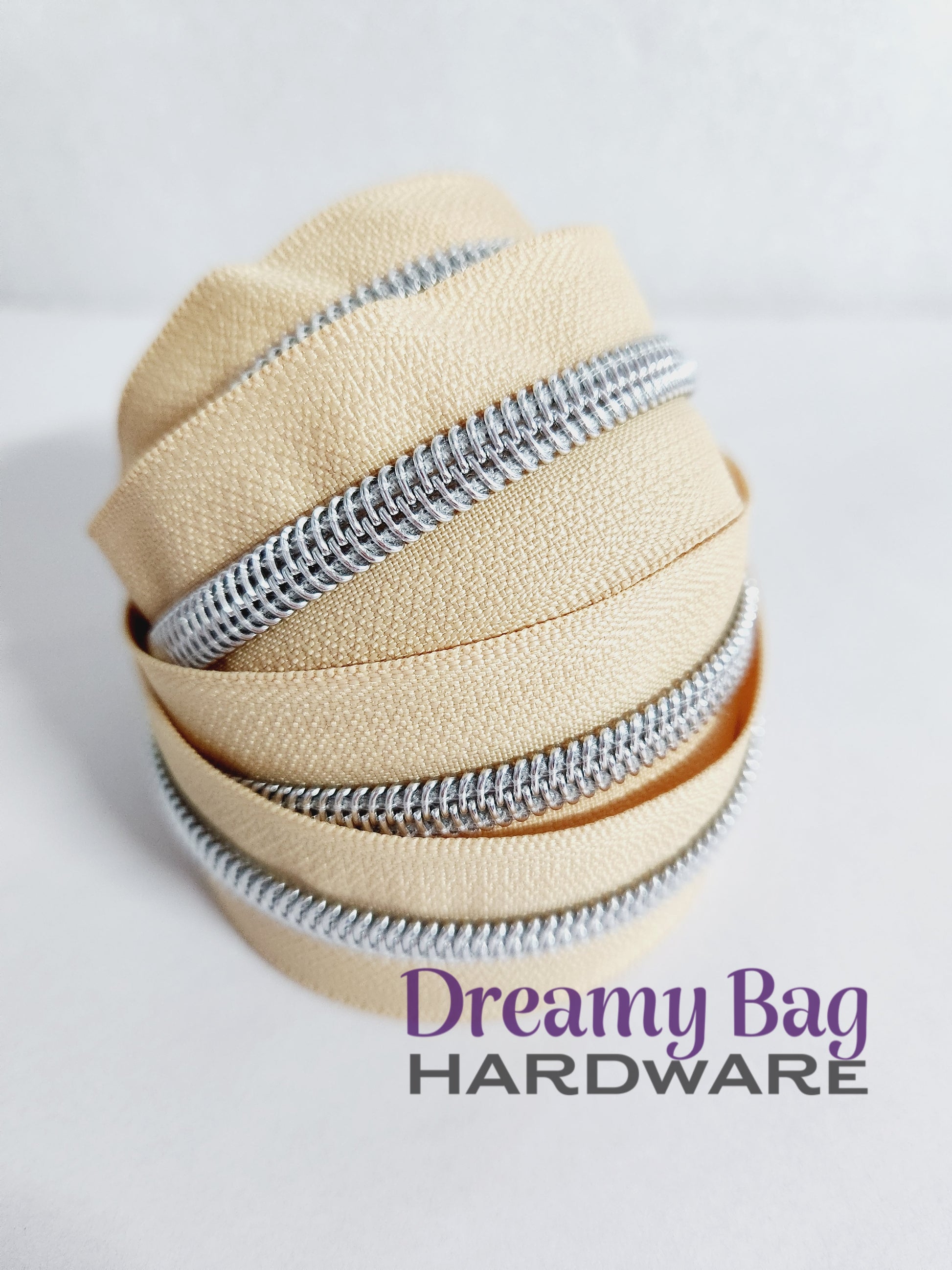 #3 and #5 Zipper Tape Champagne with Nylon teeth