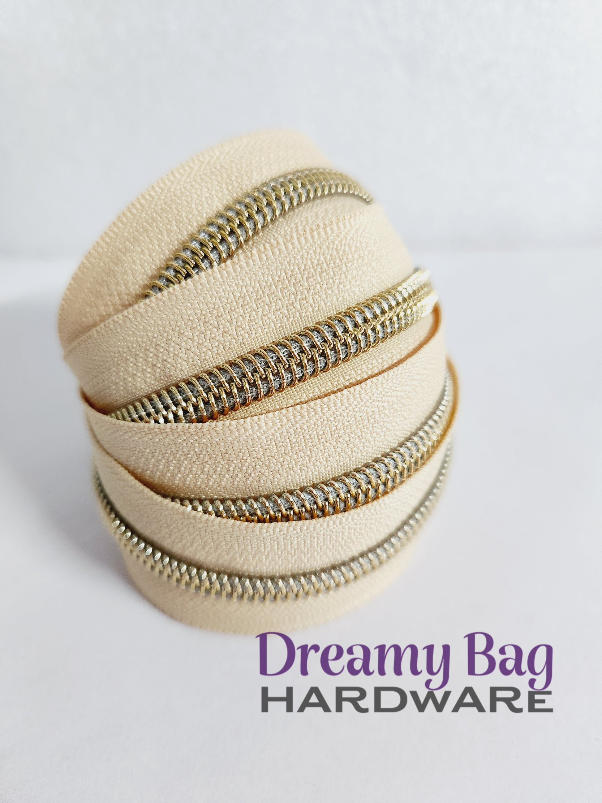 #3 and #5 Zipper Tape Champagne with Nylon teeth
