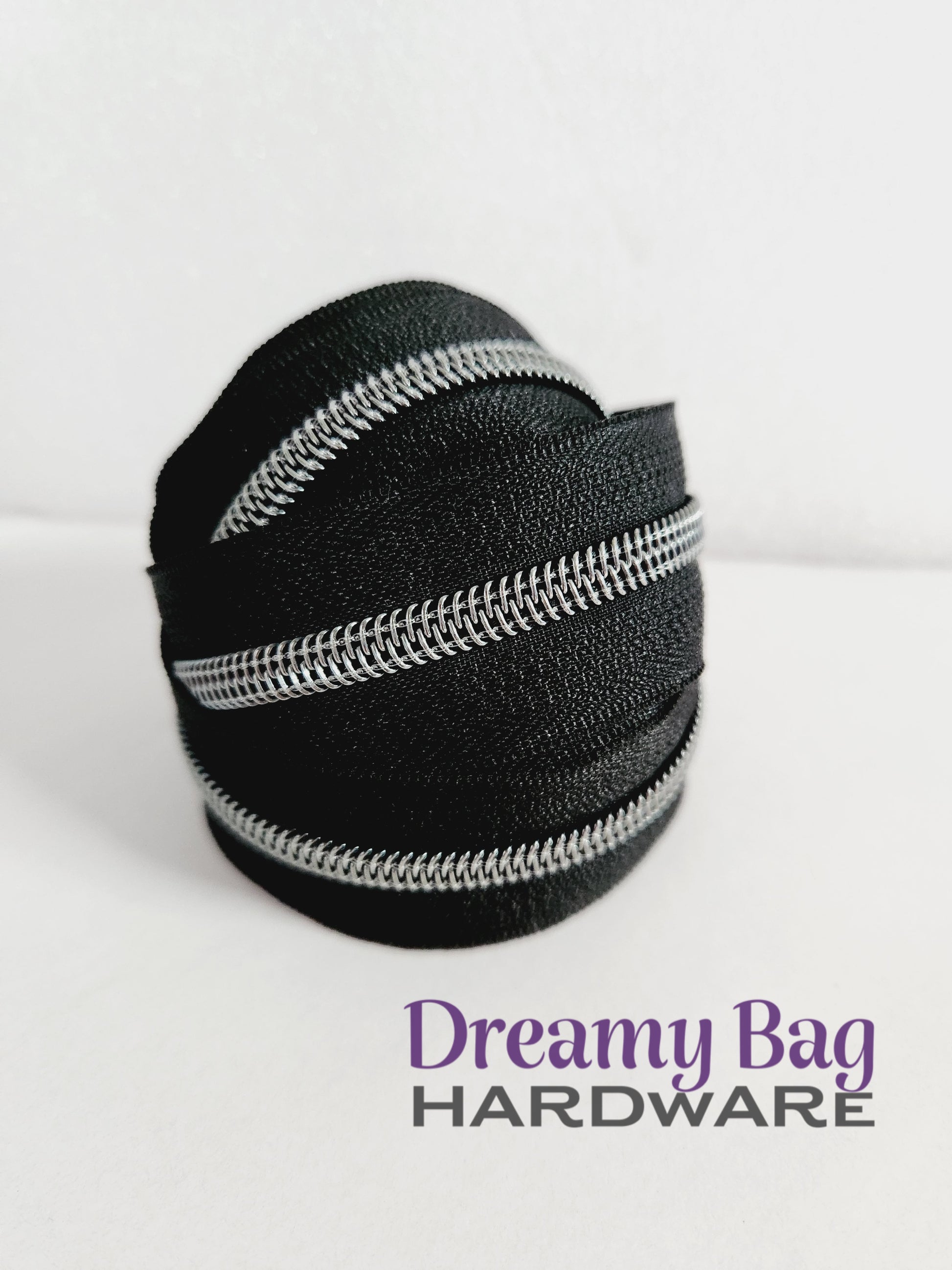 #3 and #5 Zipper Tape Black with coloured nylon teeth