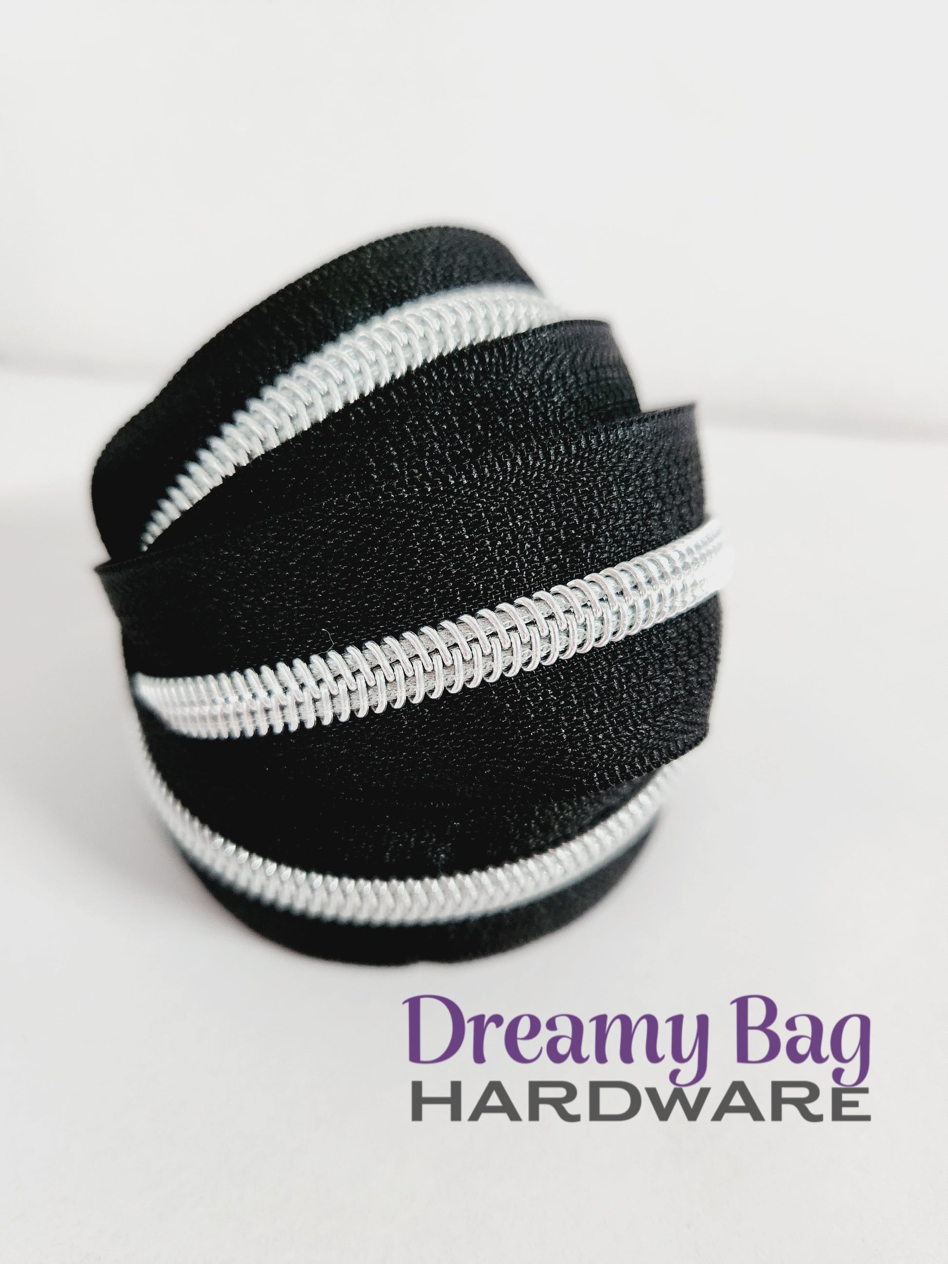 #3 and #5 Zipper Tape Black with coloured nylon teeth