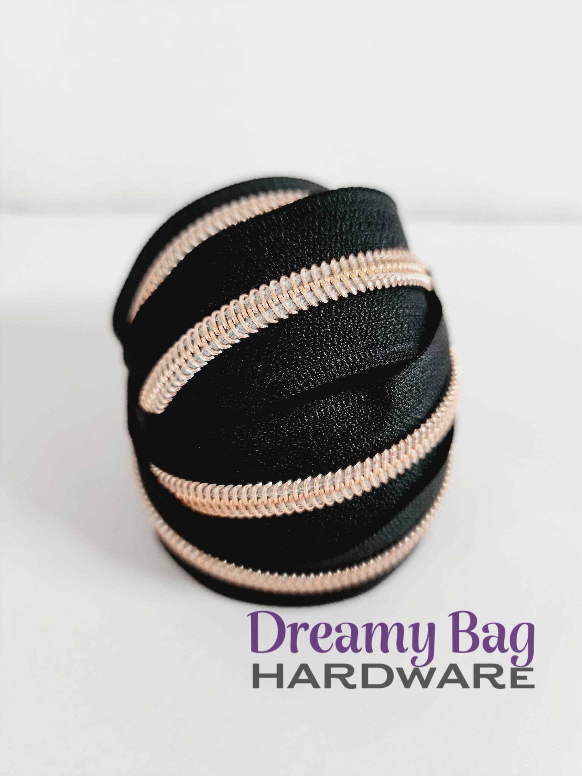 #3 and #5 Zipper Tape Black with coloured nylon teeth