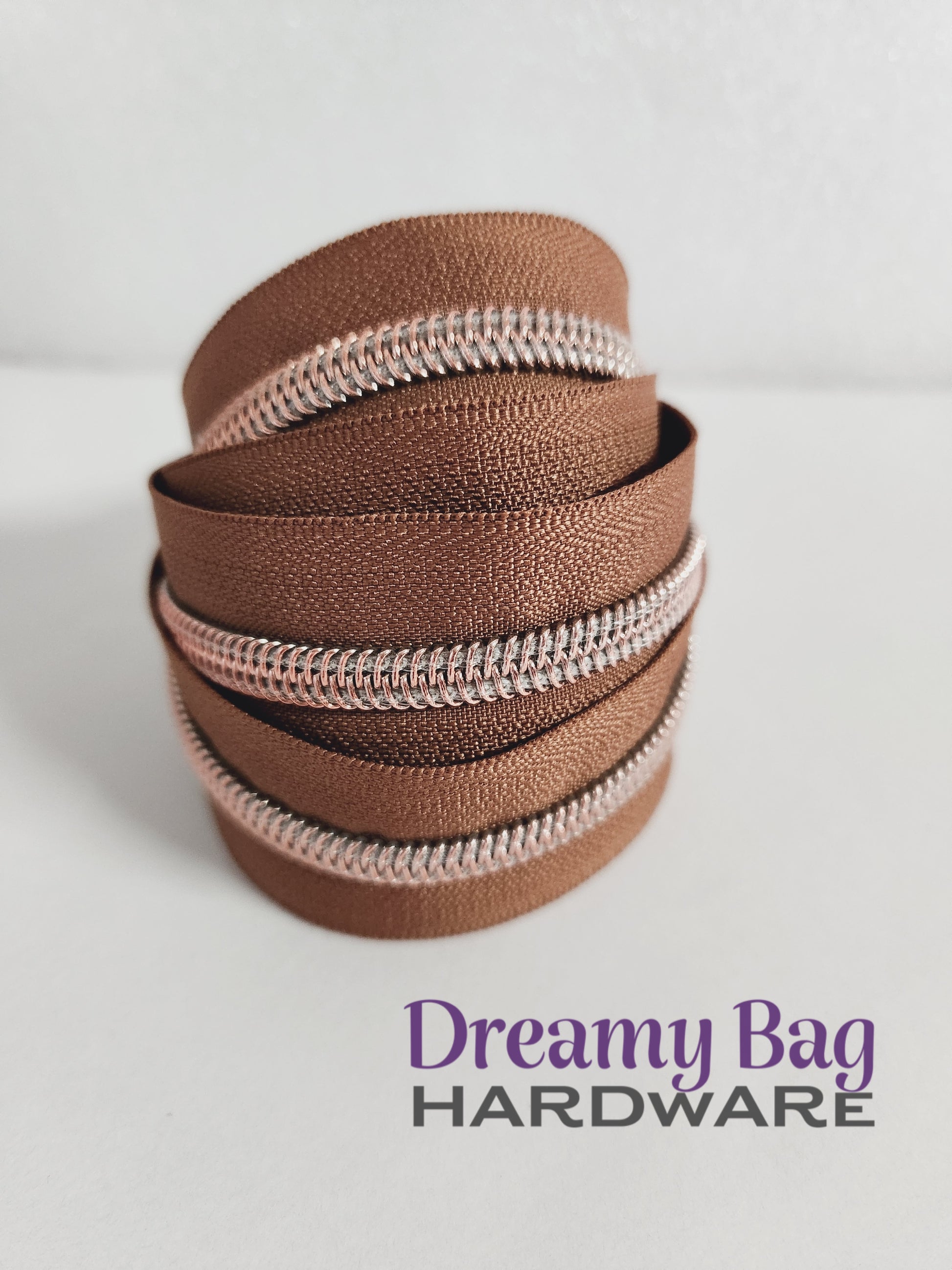 #3 and #5 Zipper Tape Tan with coloured nylon teeth