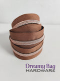 #3 and #5 Zipper Tape Tan with coloured nylon teeth