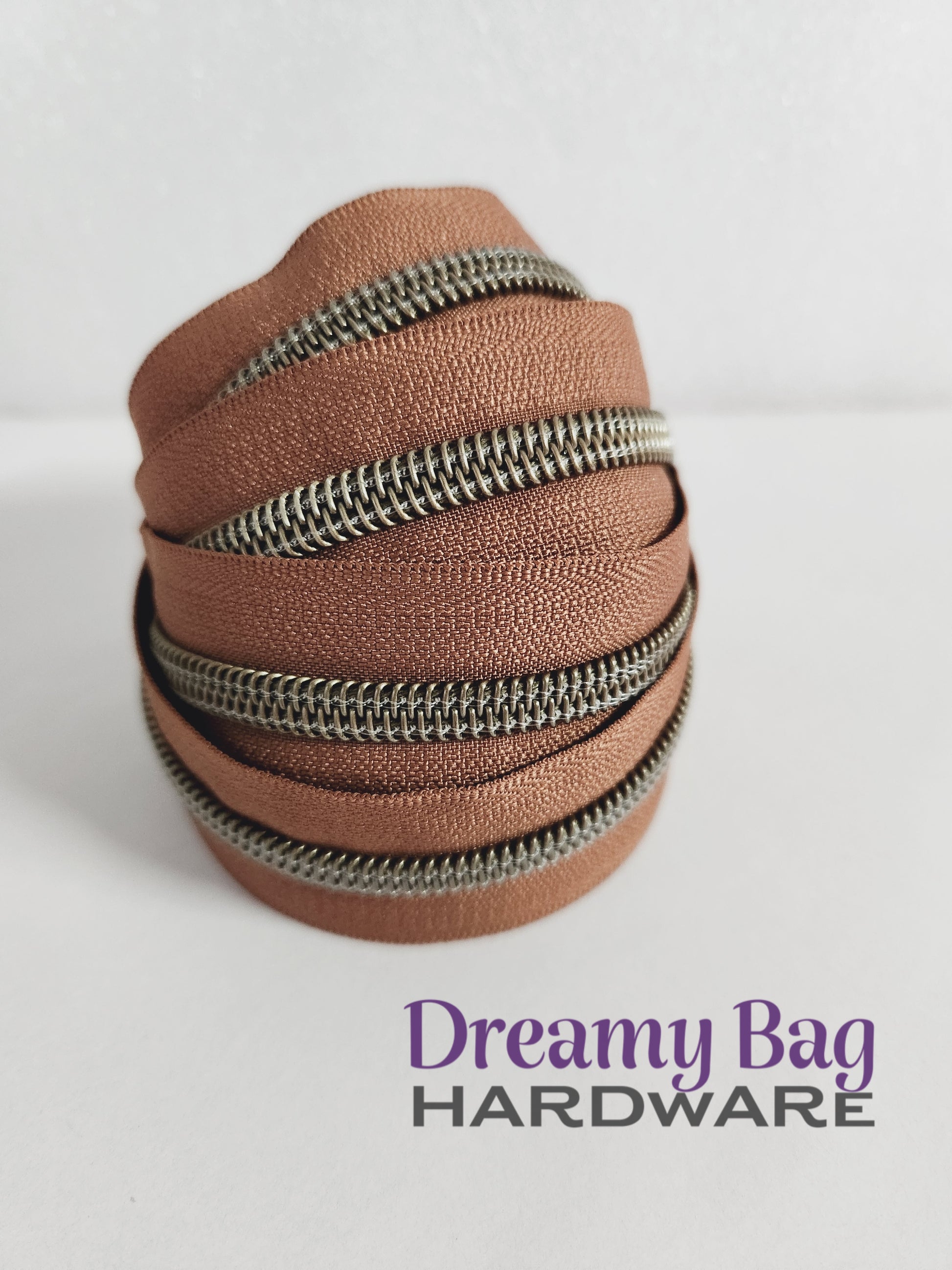 #3 and #5 Zipper Tape Tan with coloured nylon teeth