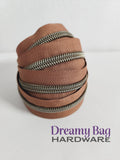 #3 and #5 Zipper Tape Tan with coloured nylon teeth