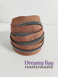 #3 and #5 Zipper Tape Tan with coloured nylon teeth