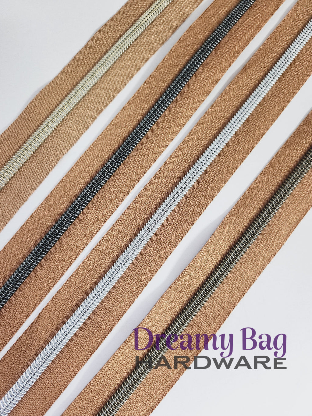 #5 Zipper Tape Toffee Coloured nylon teeth