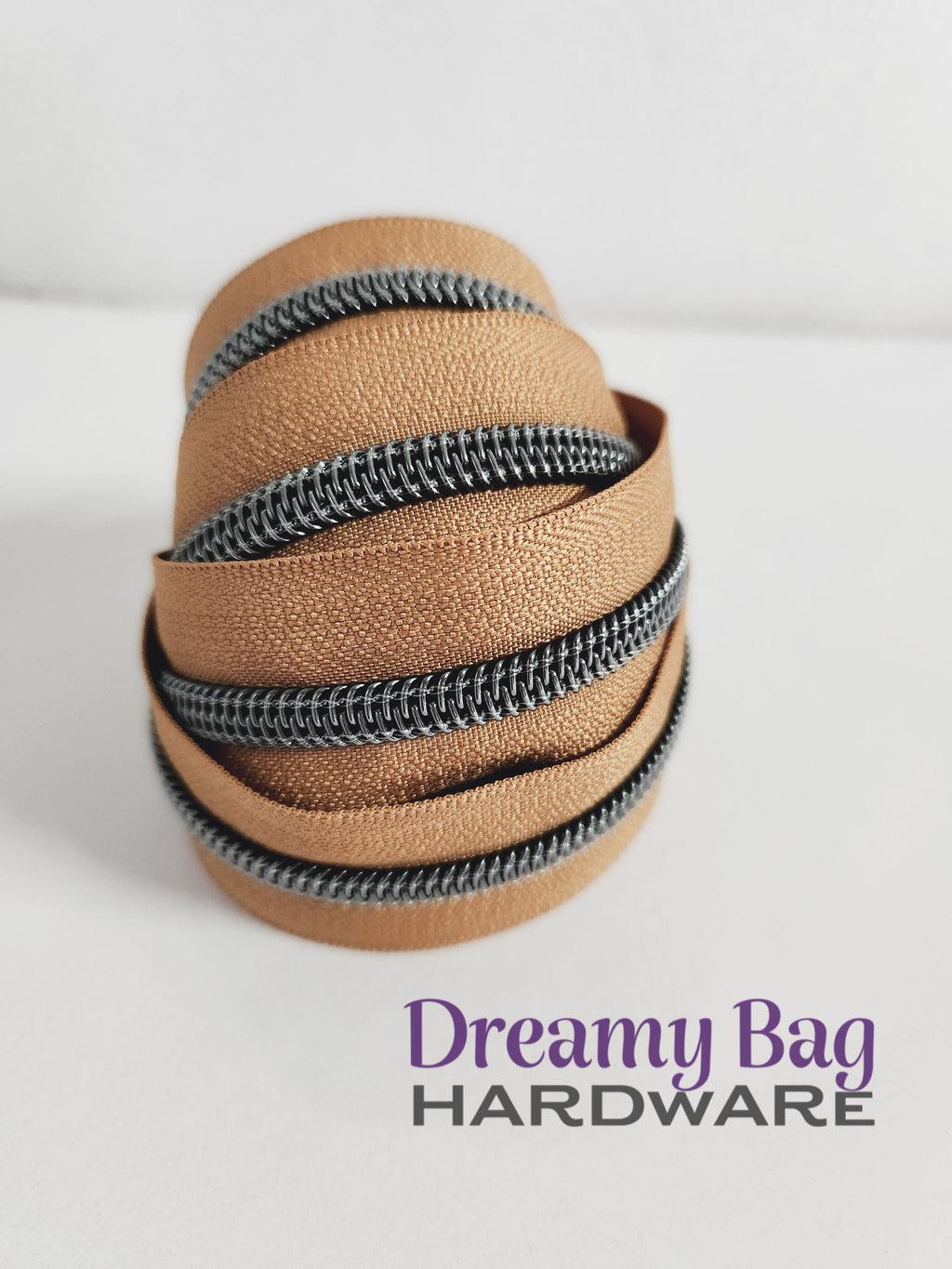 #5 Zipper Tape Toffee Coloured nylon teeth