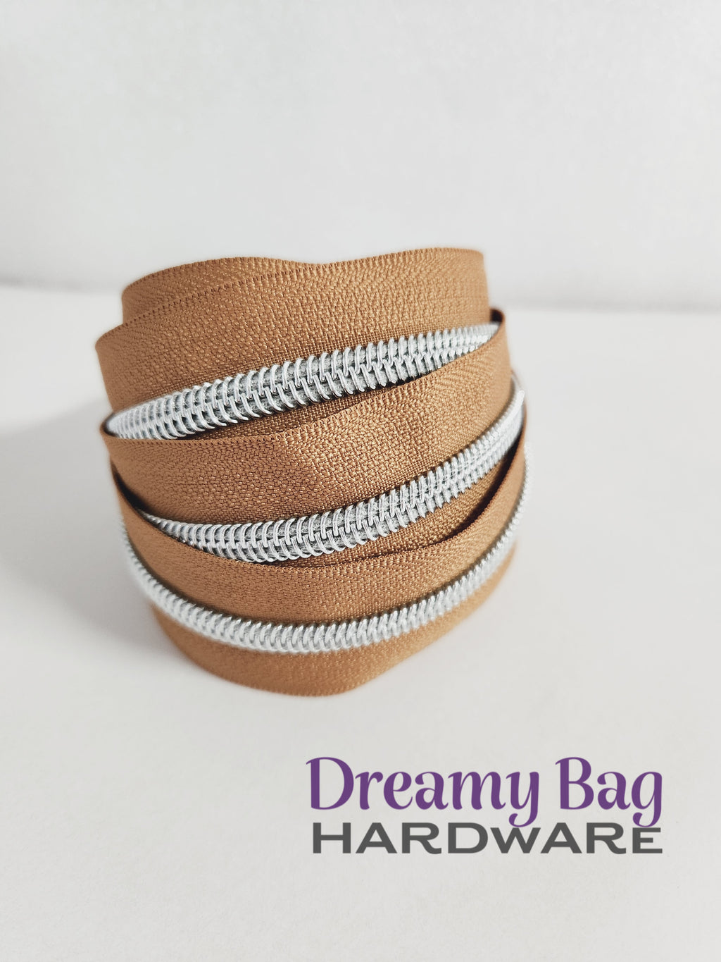#5 Zipper Tape Toffee Coloured nylon teeth