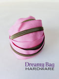 #5 Zipper Tape Pink with Coloured Nylon Teeth