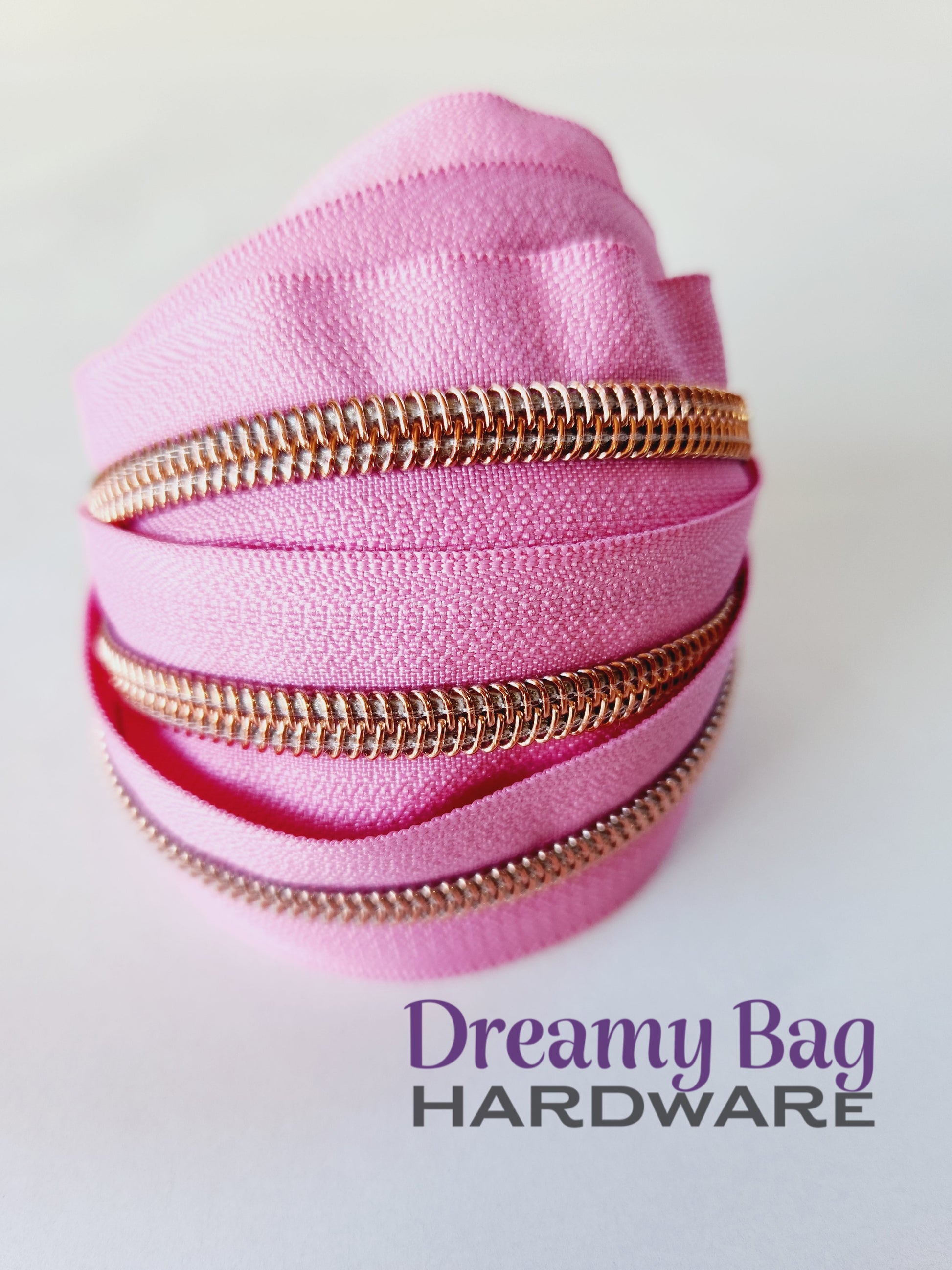 #3 and #5 Zipper Tape light Pink with nylon teeth