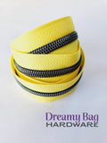 #3 and #5 Zipper Tape Yellow with Coloured Nylon Teeth