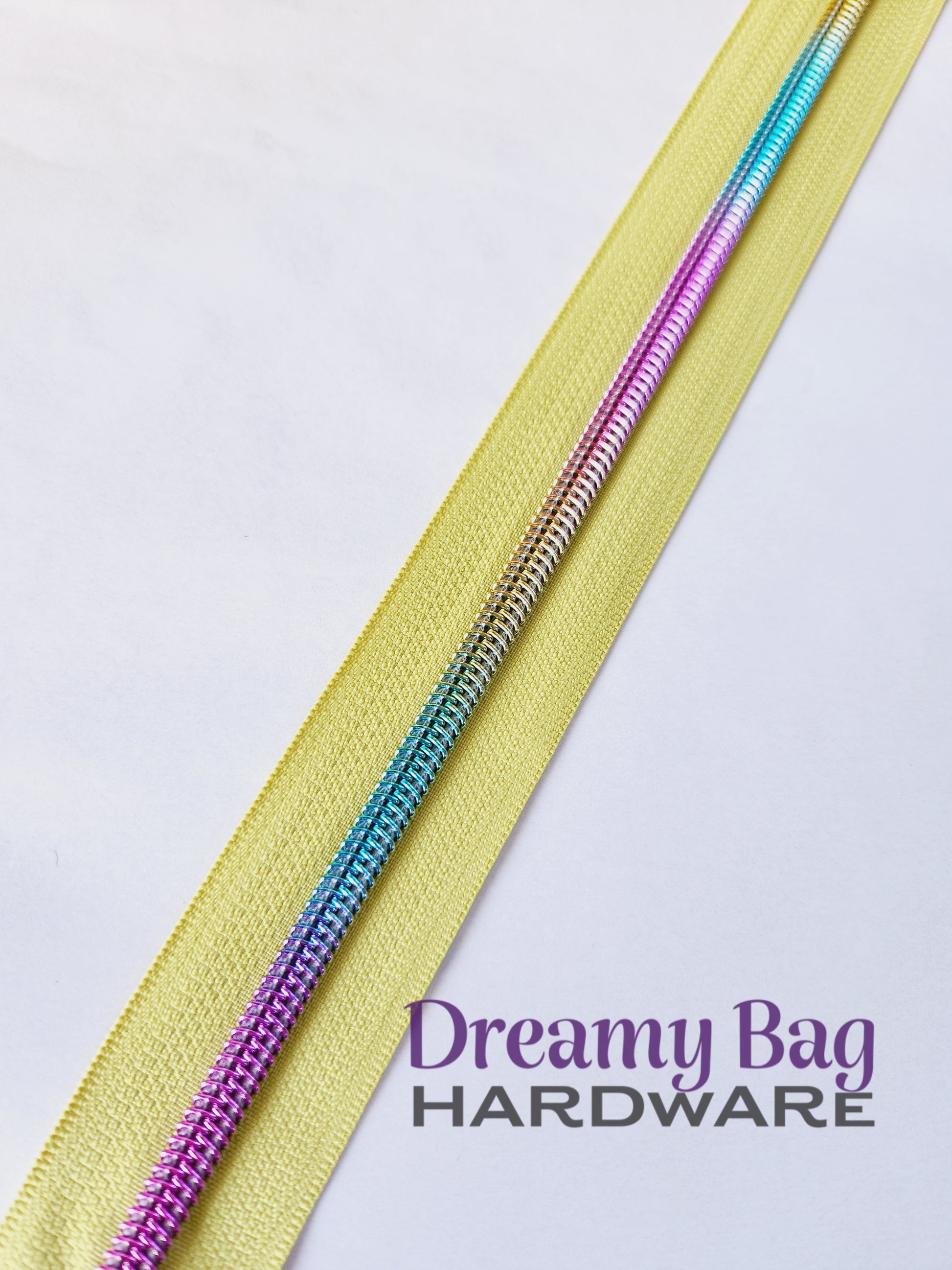 #3 and #5 Zipper Tape Yellow with Coloured Nylon Teeth