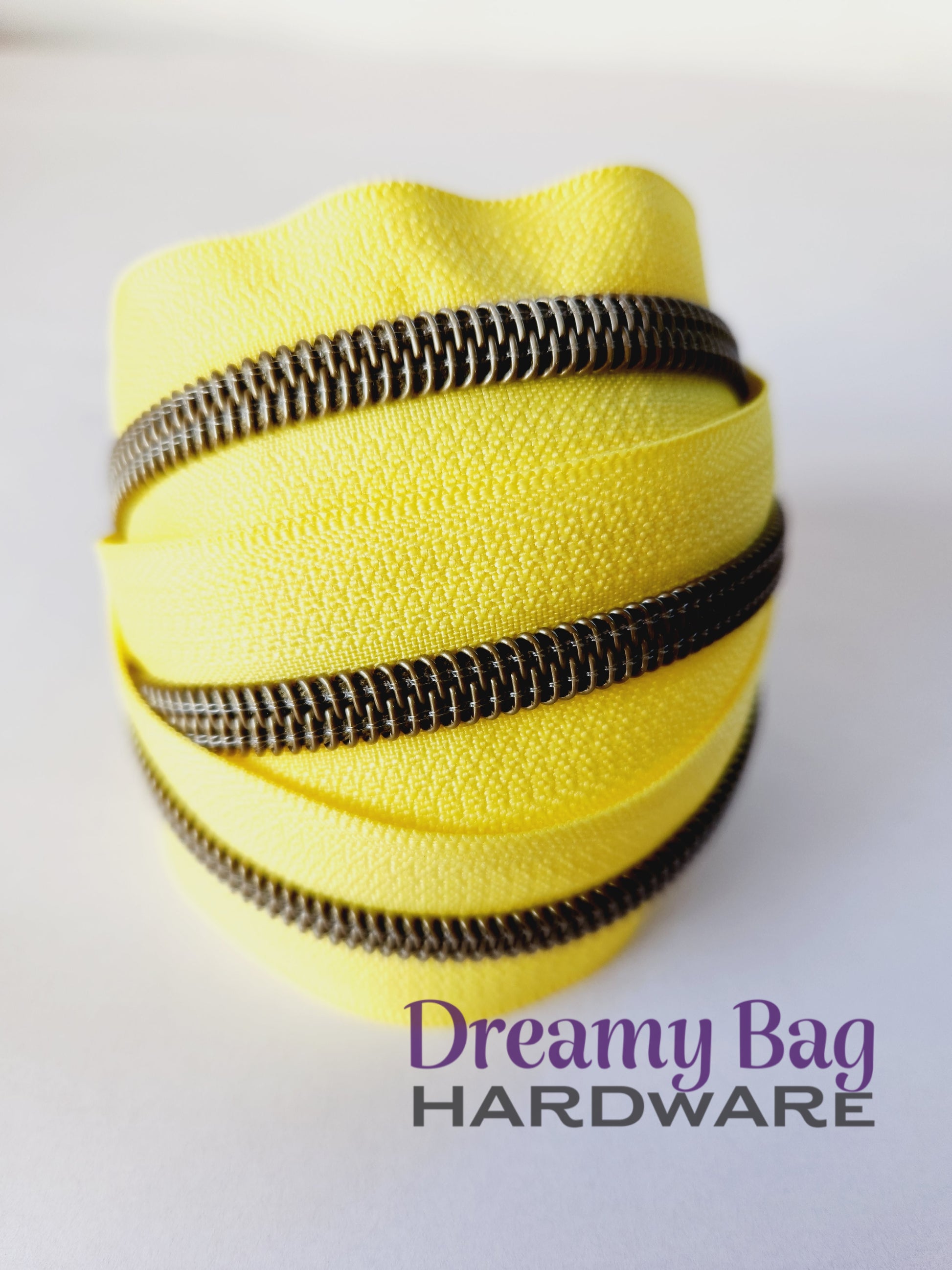 #3 and #5 Zipper Tape Yellow with Coloured Nylon Teeth