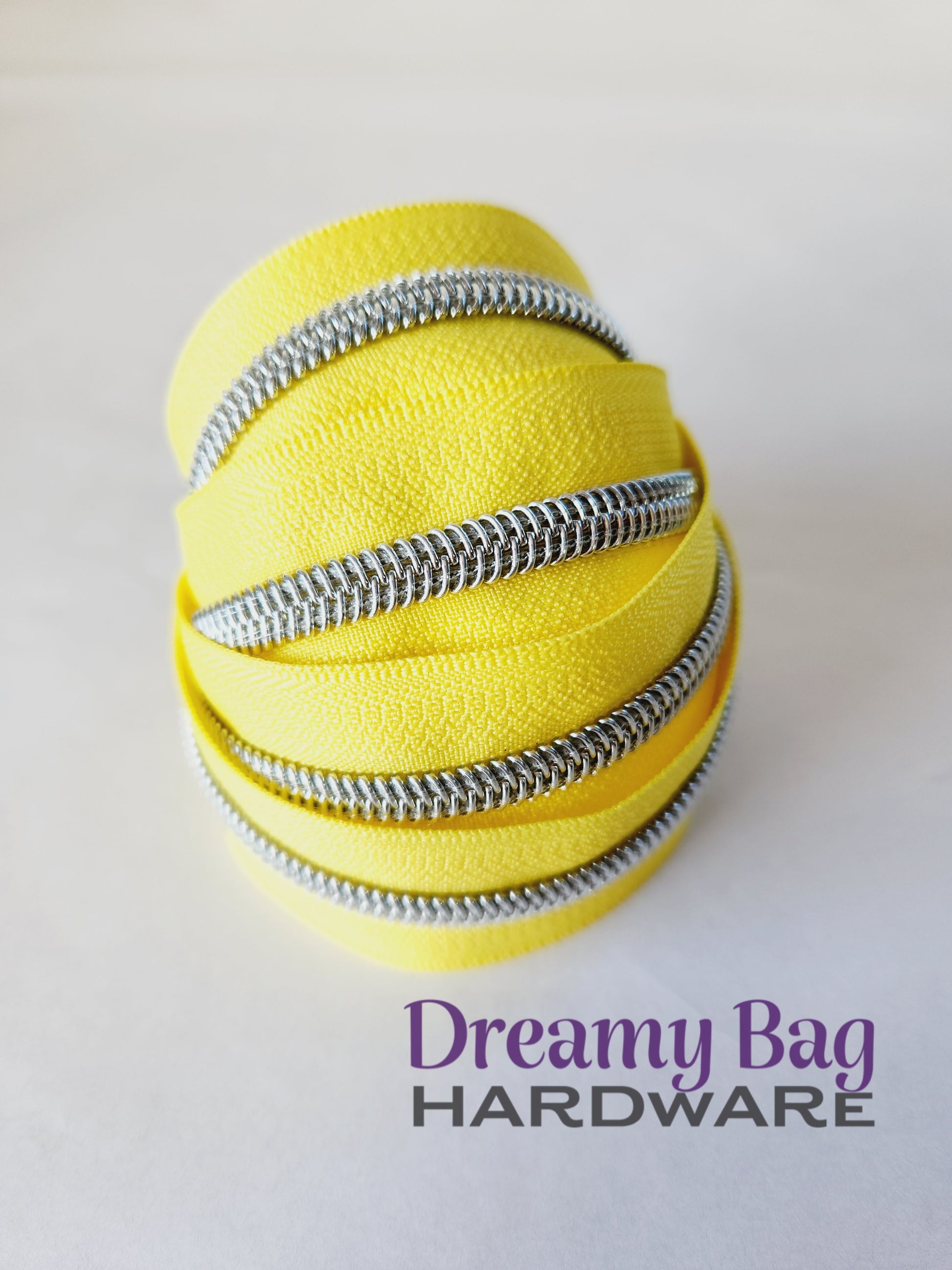 #3 and #5 Zipper Tape Yellow with Coloured Nylon Teeth