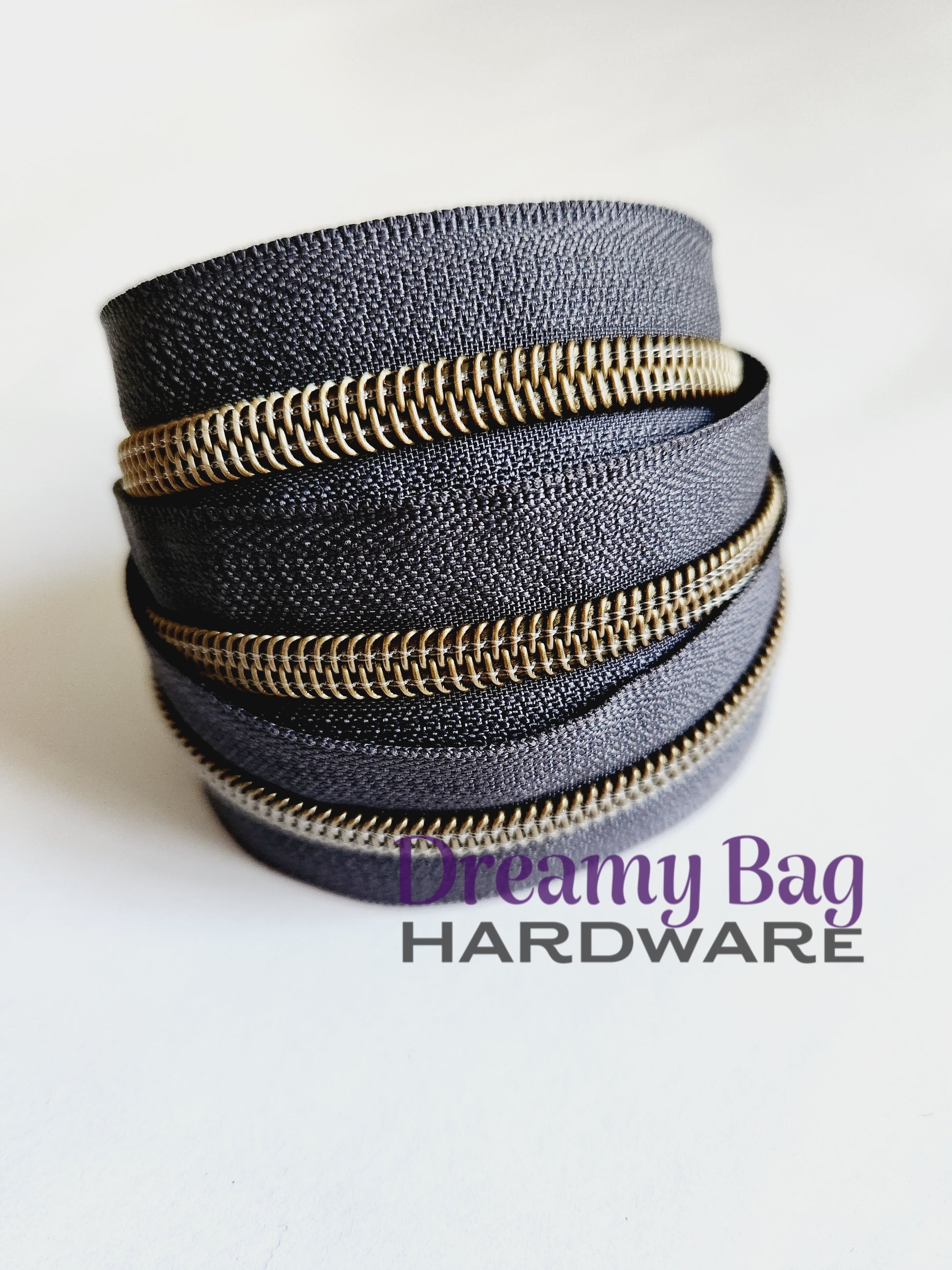 #3 and #5 Zipper Tape Dark Grey with Nylon teeth