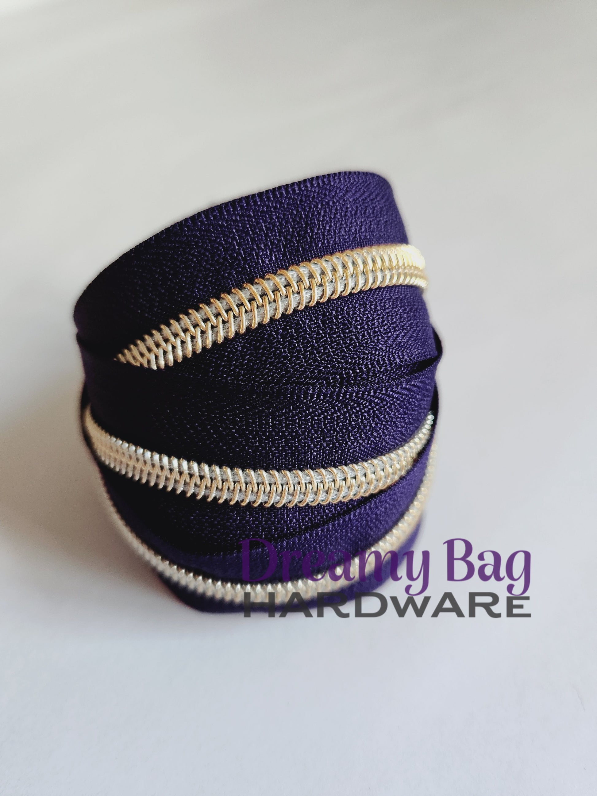 #3 and #5 Zipper Tape Dark Purple with Coloured nylon teeth