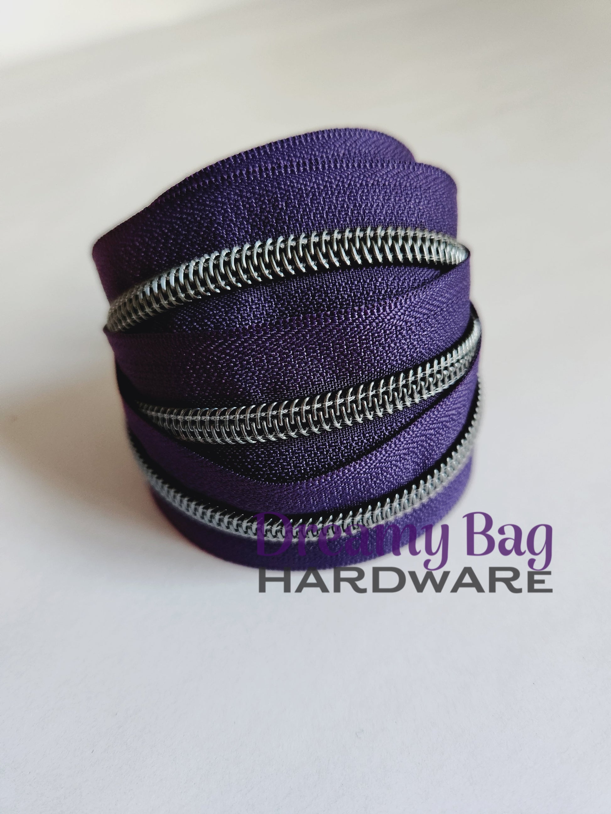 #3 and #5 Zipper Tape Dark Purple with Coloured nylon teeth