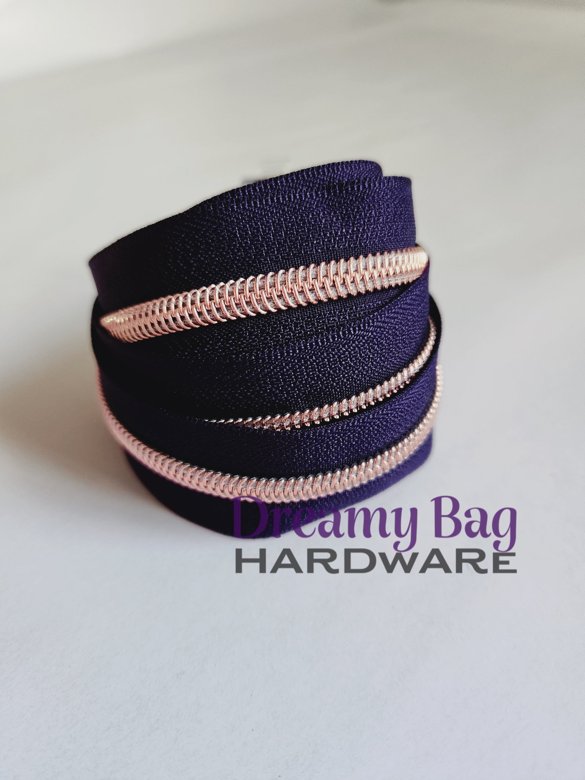 #3 and #5 Zipper Tape Dark Purple with Coloured nylon teeth
