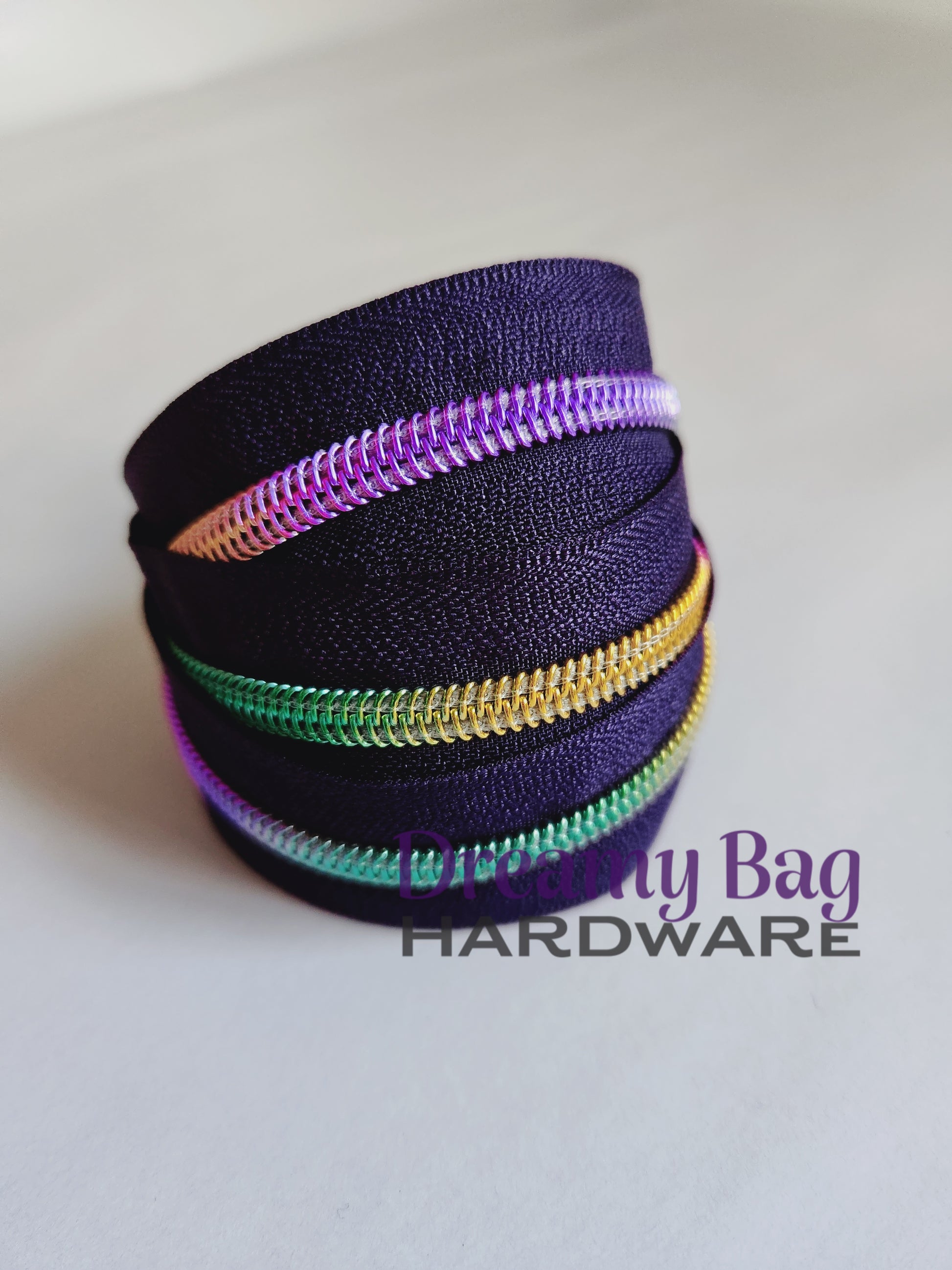 #3 and #5 Zipper Tape Dark Purple with Coloured nylon teeth
