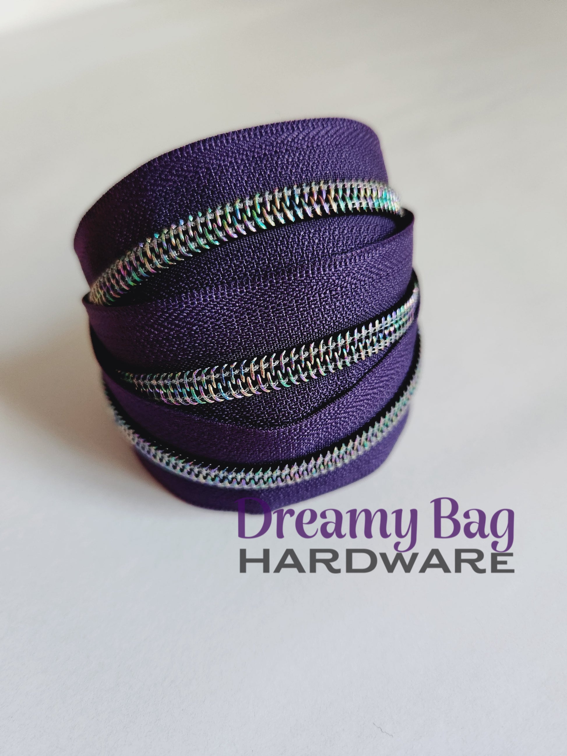 #3 and #5 Zipper Tape Dark Purple with Coloured nylon teeth