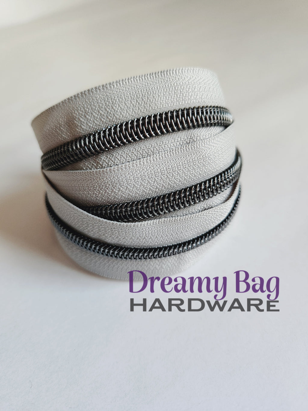 #5 Zipper Tape Light Grey with nylon teeth