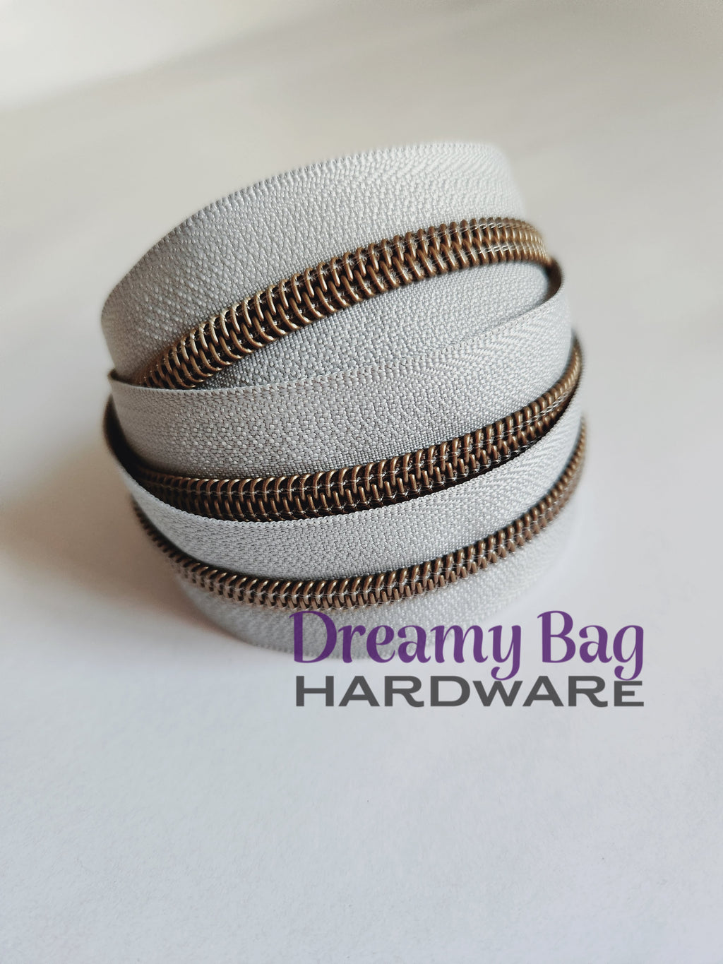 #5 Zipper Tape Light Grey with nylon teeth