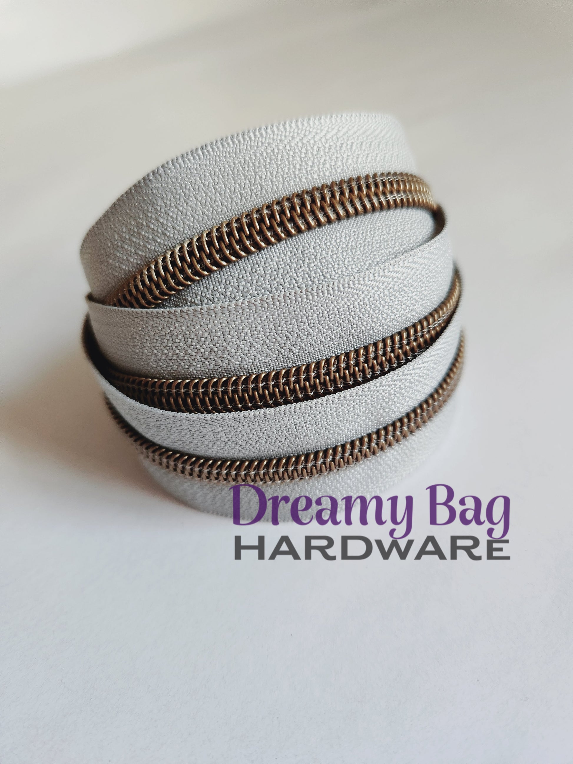 #5 Zipper Tape Light Grey with nylon teeth