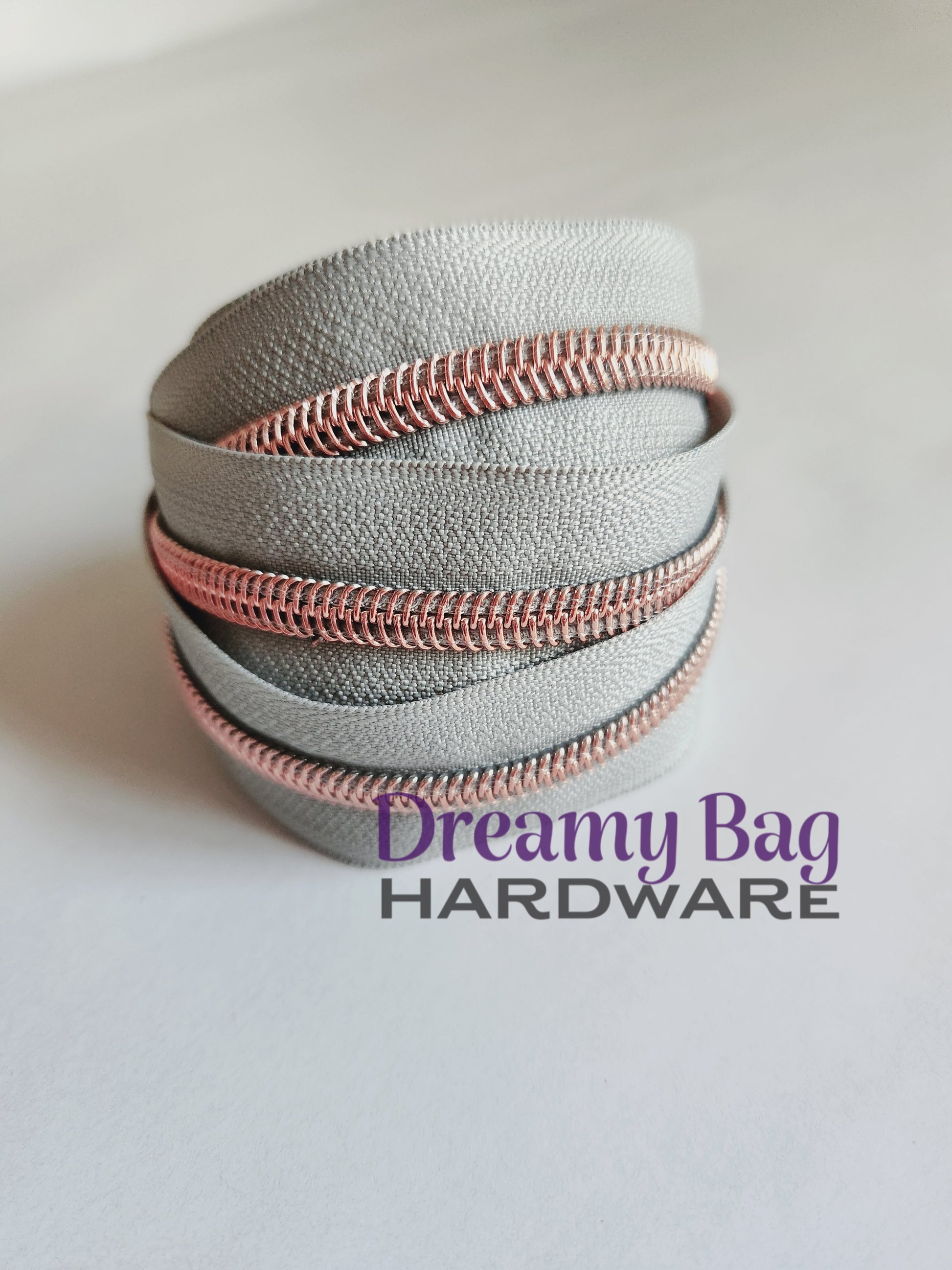 #5 Zipper Tape Light Grey with nylon teeth