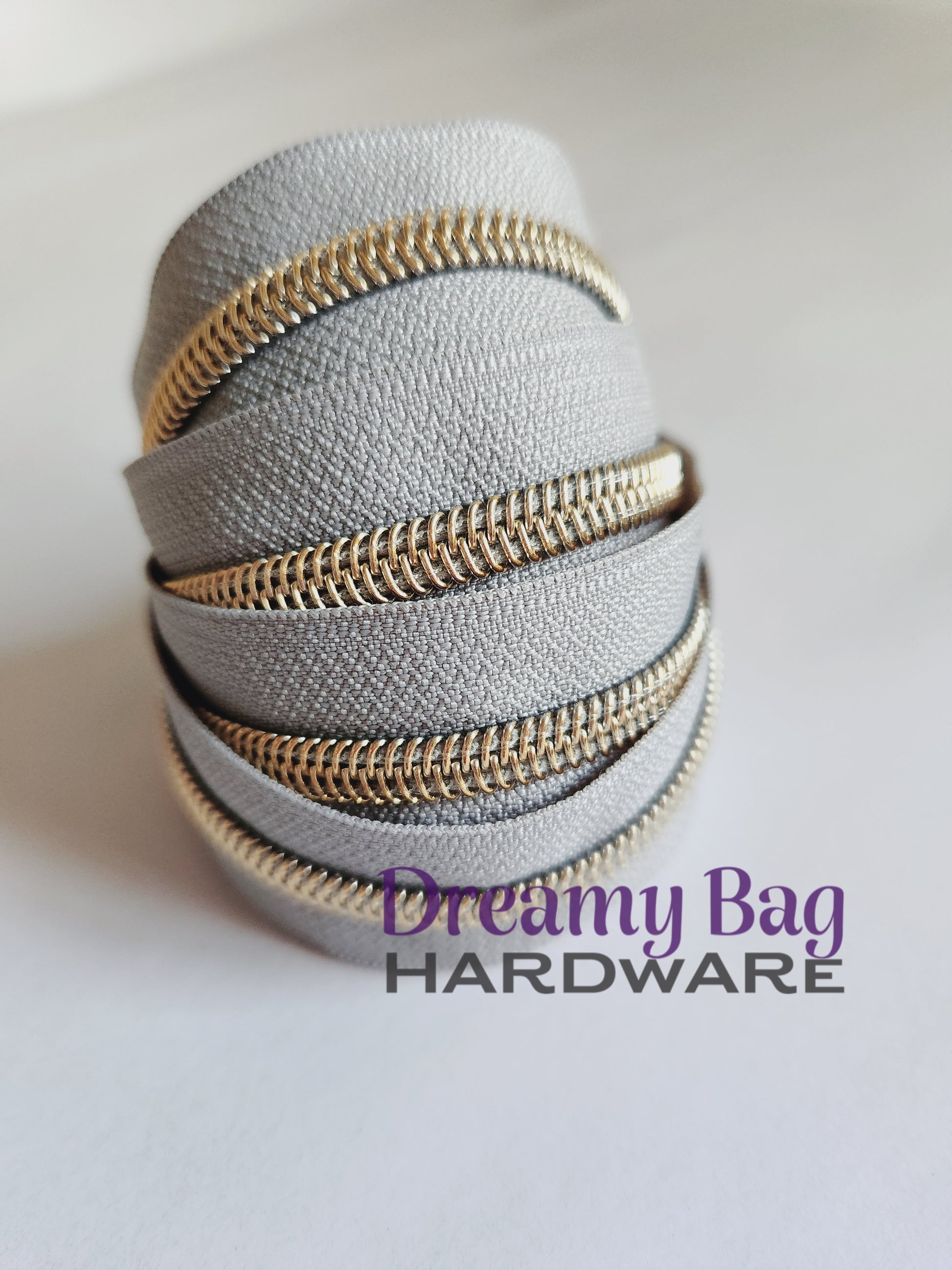 #5 Zipper Tape Light Grey with nylon teeth