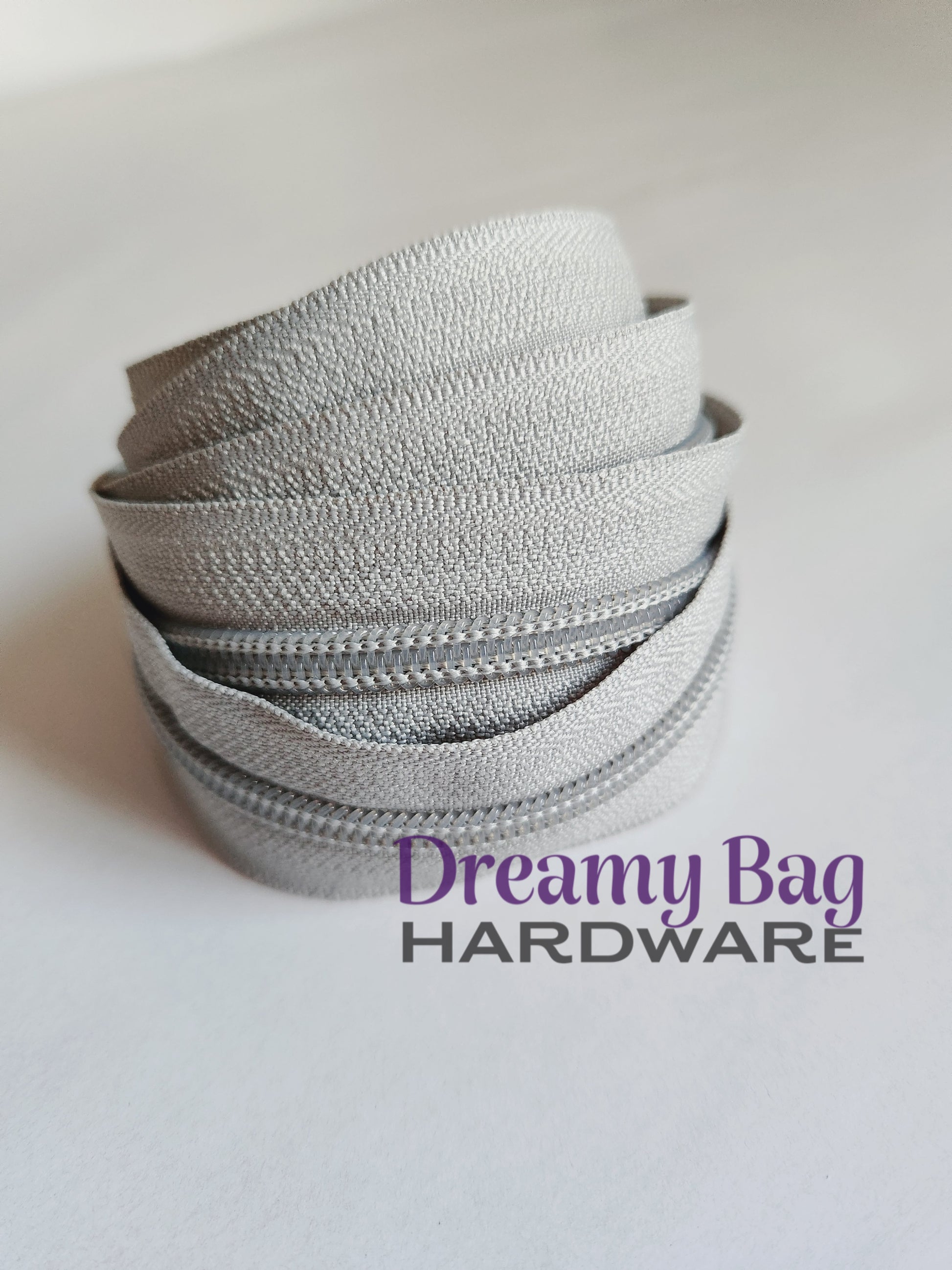 #5 Zipper Tape Light Grey with nylon teeth