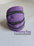 #3 and #5 Zipper Tape Purple with Coloured Nylon Teeth