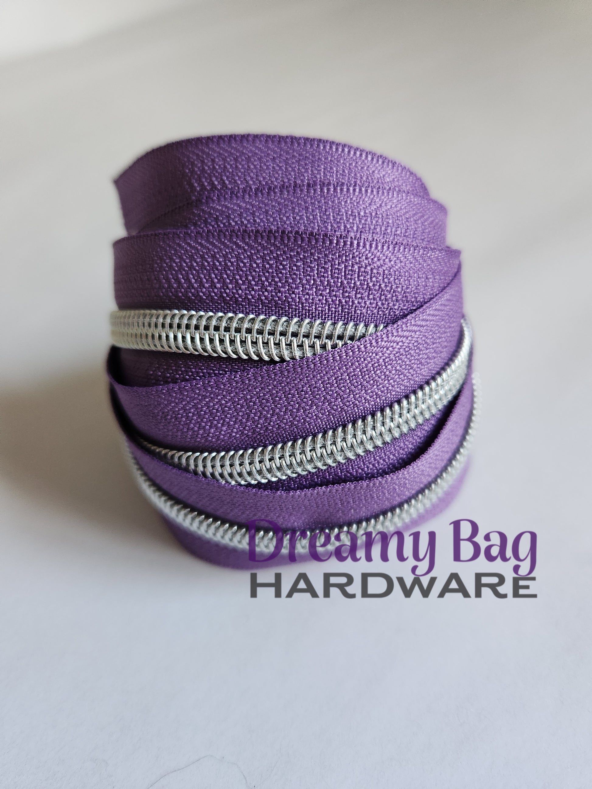 #3 and #5 Zipper Tape Purple with Coloured Nylon Teeth