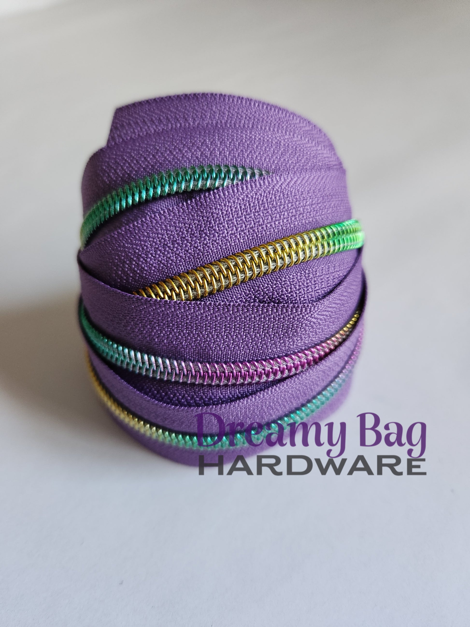#3 and #5 Zipper Tape Purple with Coloured Nylon Teeth