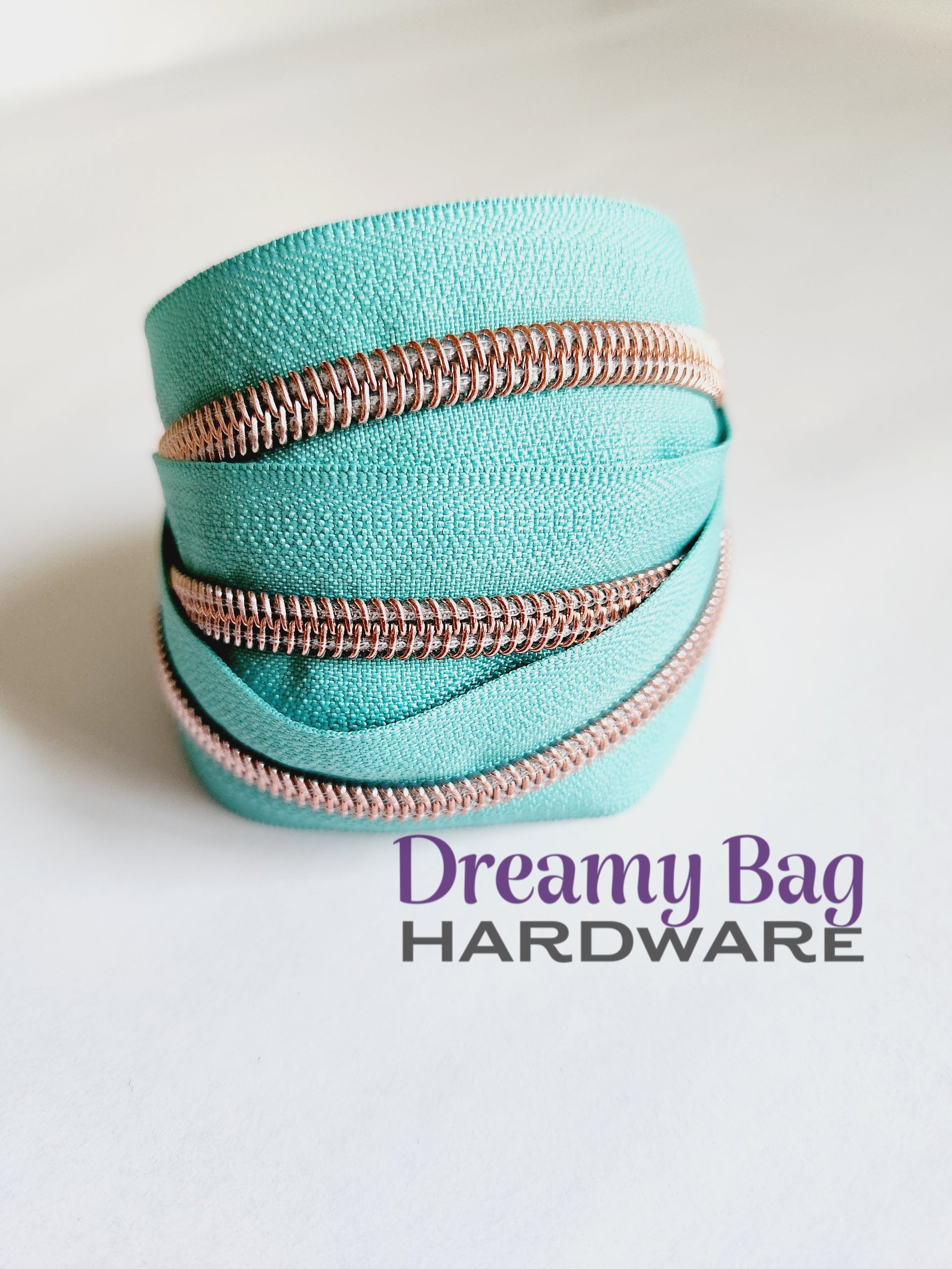 #3 and #5 Zipper Tape Light Teal (Mint) with nylon teeth