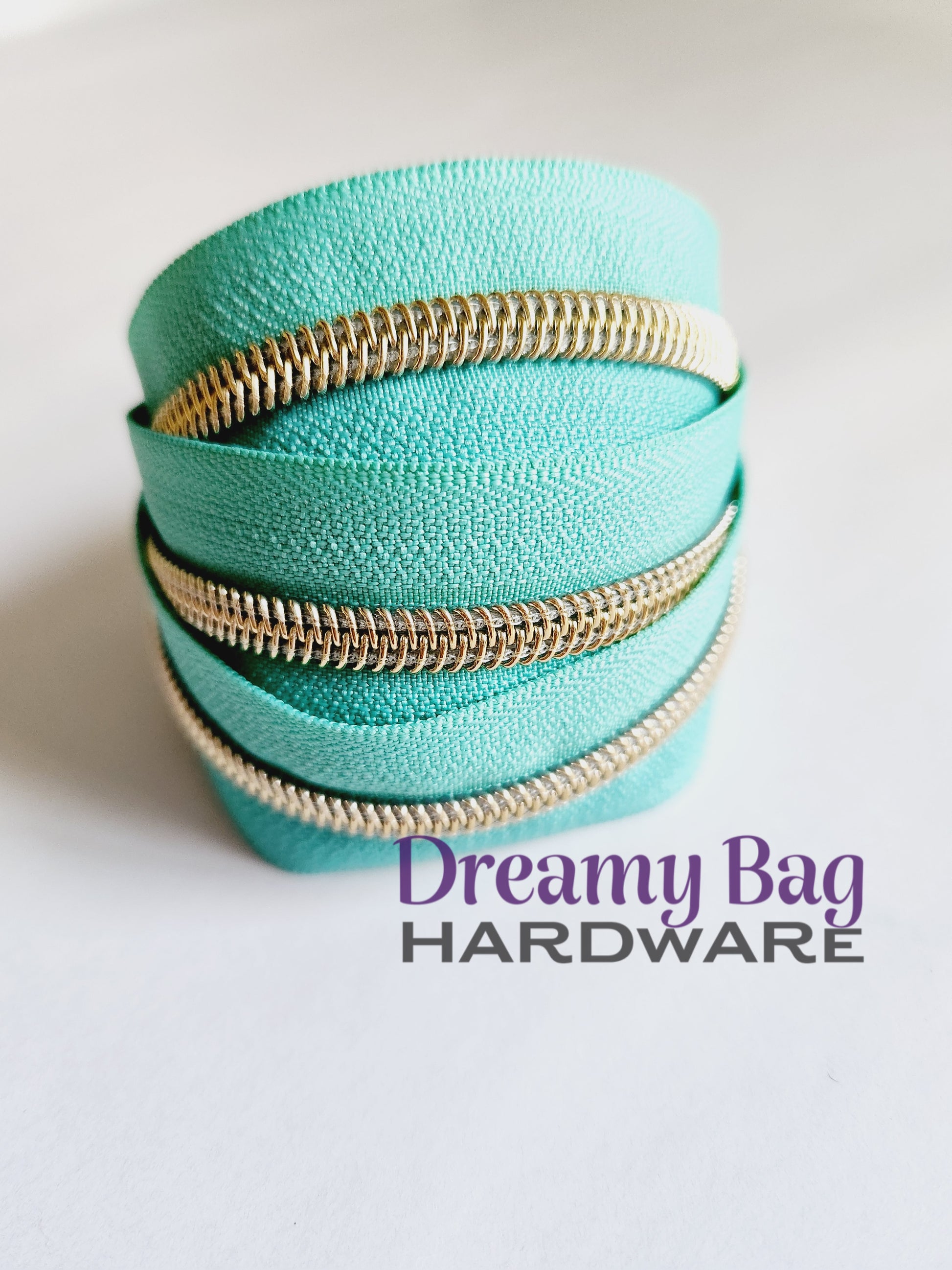 #3 and #5 Zipper Tape Light Teal (Mint) with nylon teeth