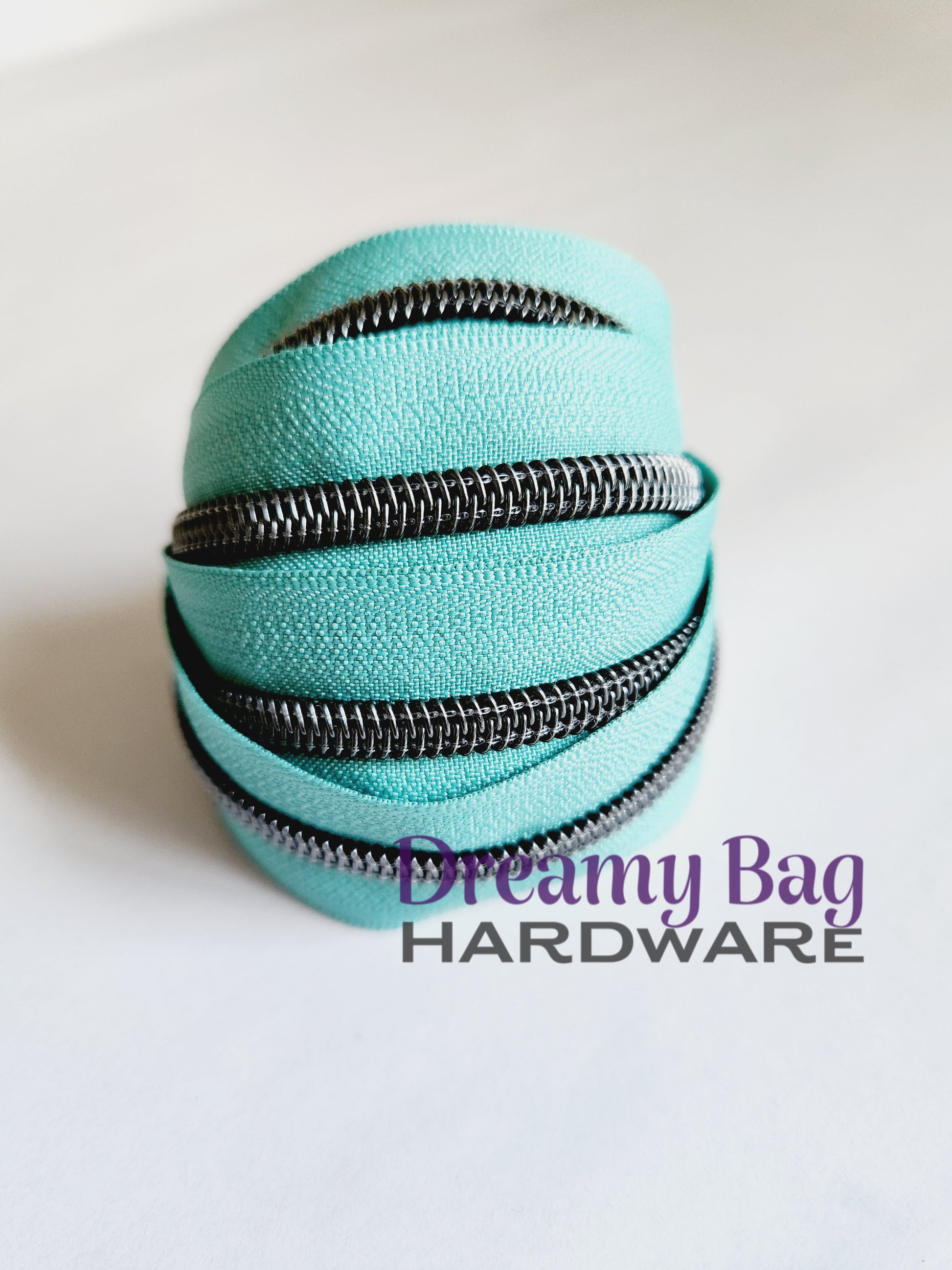 #3 and #5 Zipper Tape Light Teal (Mint) with nylon teeth