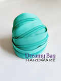 #3 and #5 Zipper Tape Light Teal (Mint) with nylon teeth