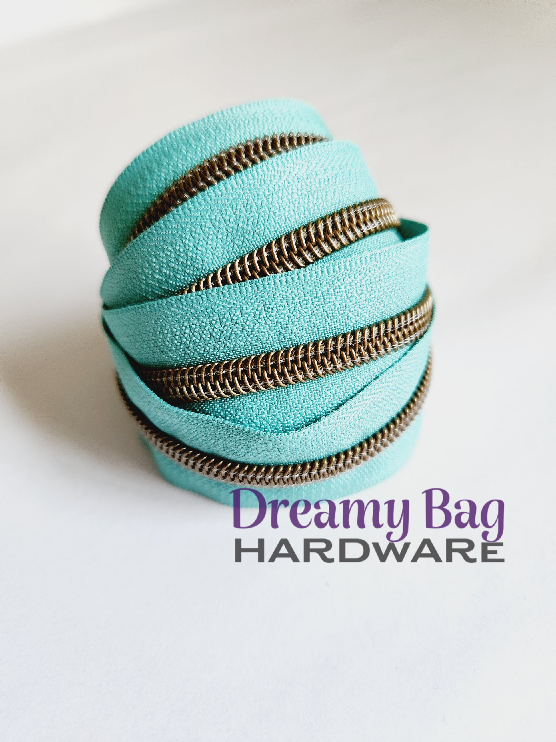 #3 and #5 Zipper Tape Light Teal (Mint) with nylon teeth