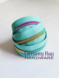 #3 and #5 Zipper Tape Light Teal (Mint) with nylon teeth