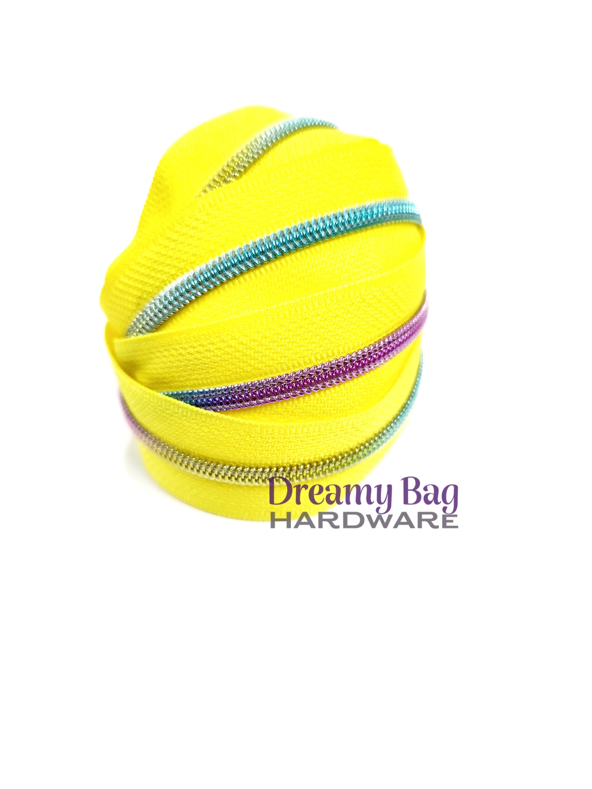 #3 and #5 Zipper Tape Yellow with Coloured Nylon Teeth