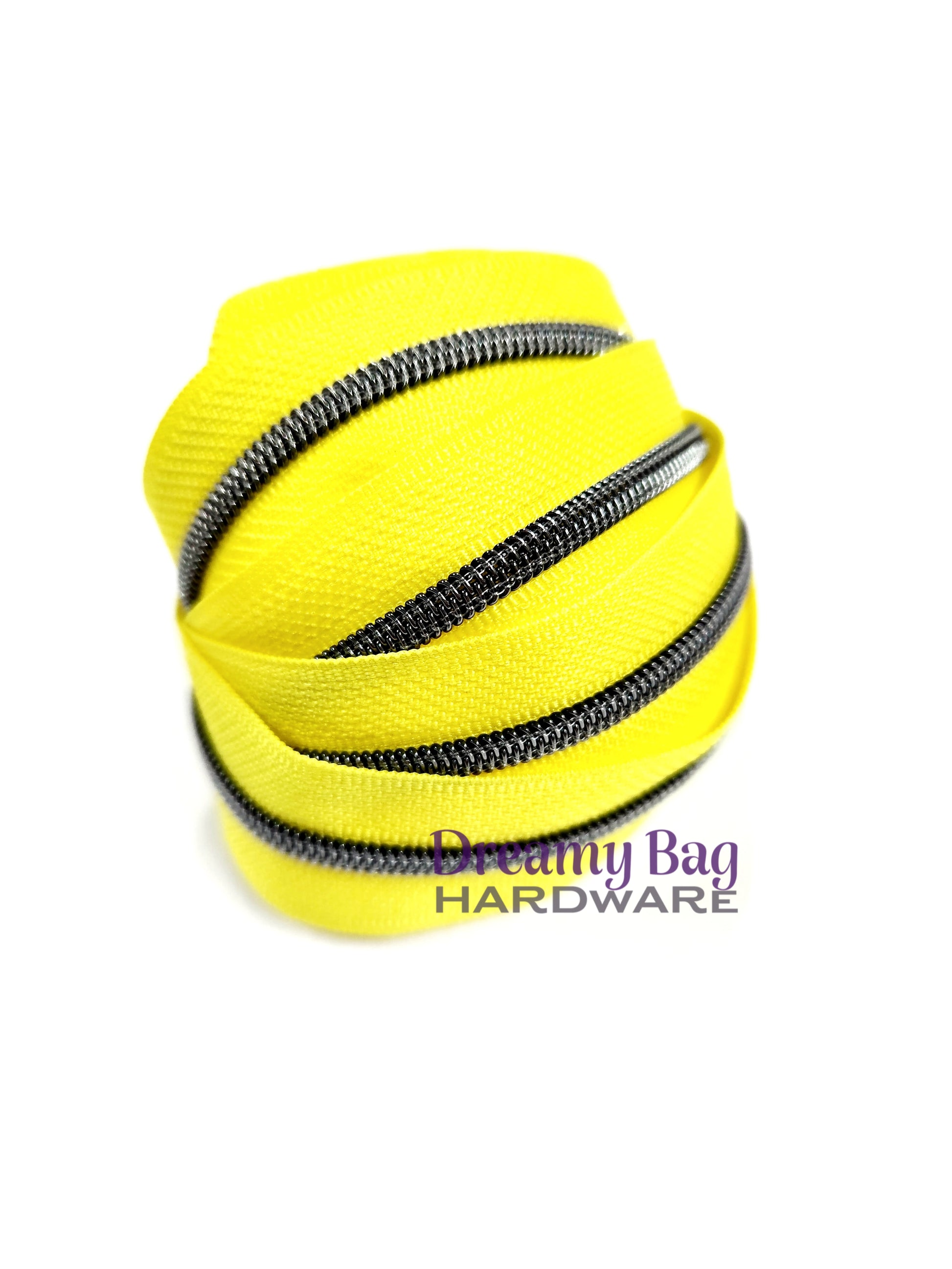 #3 and #5 Zipper Tape Yellow with Coloured Nylon Teeth