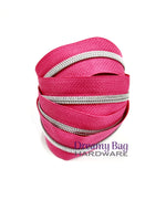 #3 and #5 Zipper Tape Hot Pink with nylon teeth