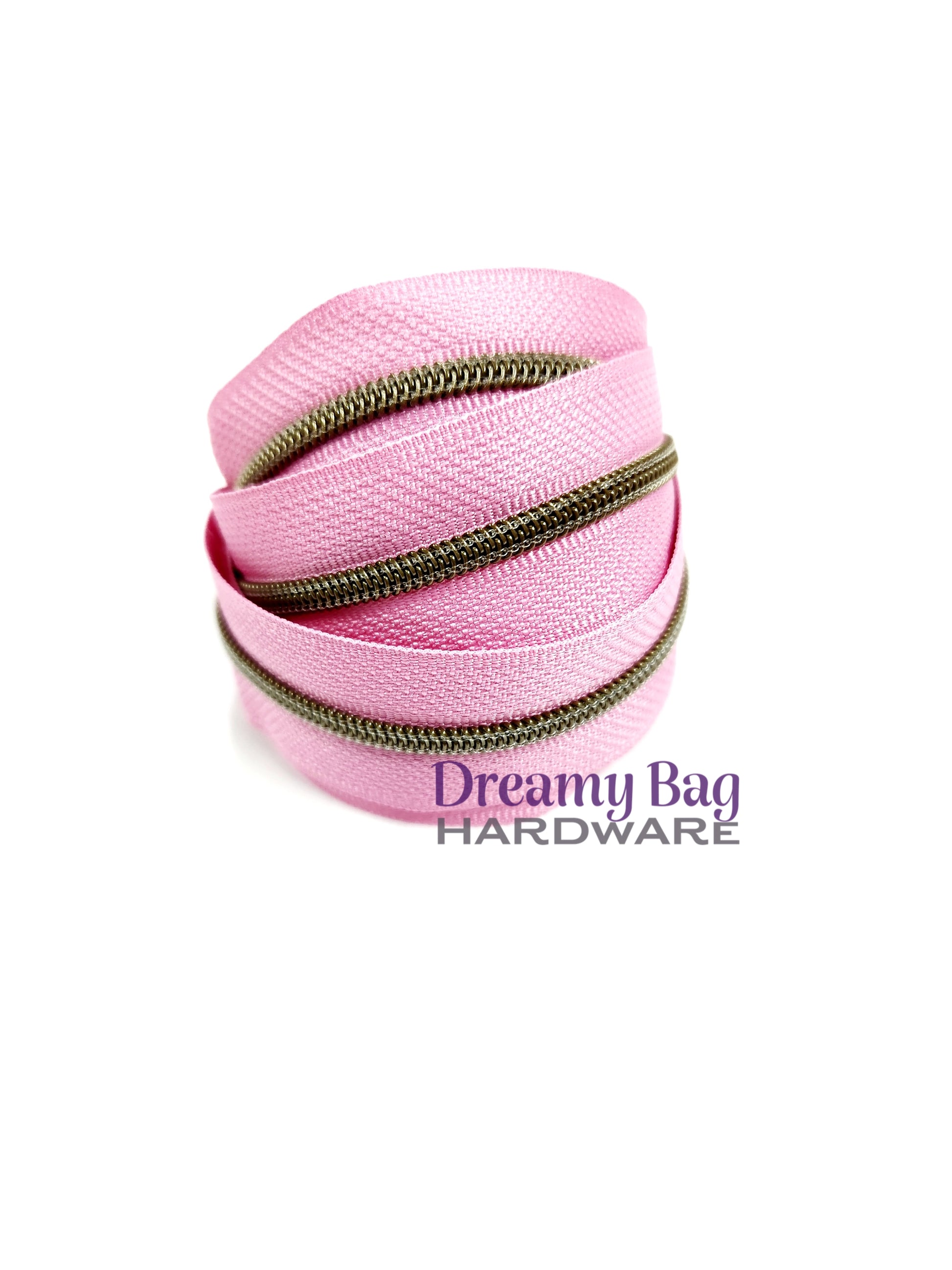 #3 and #5 Zipper Tape light Pink with nylon teeth