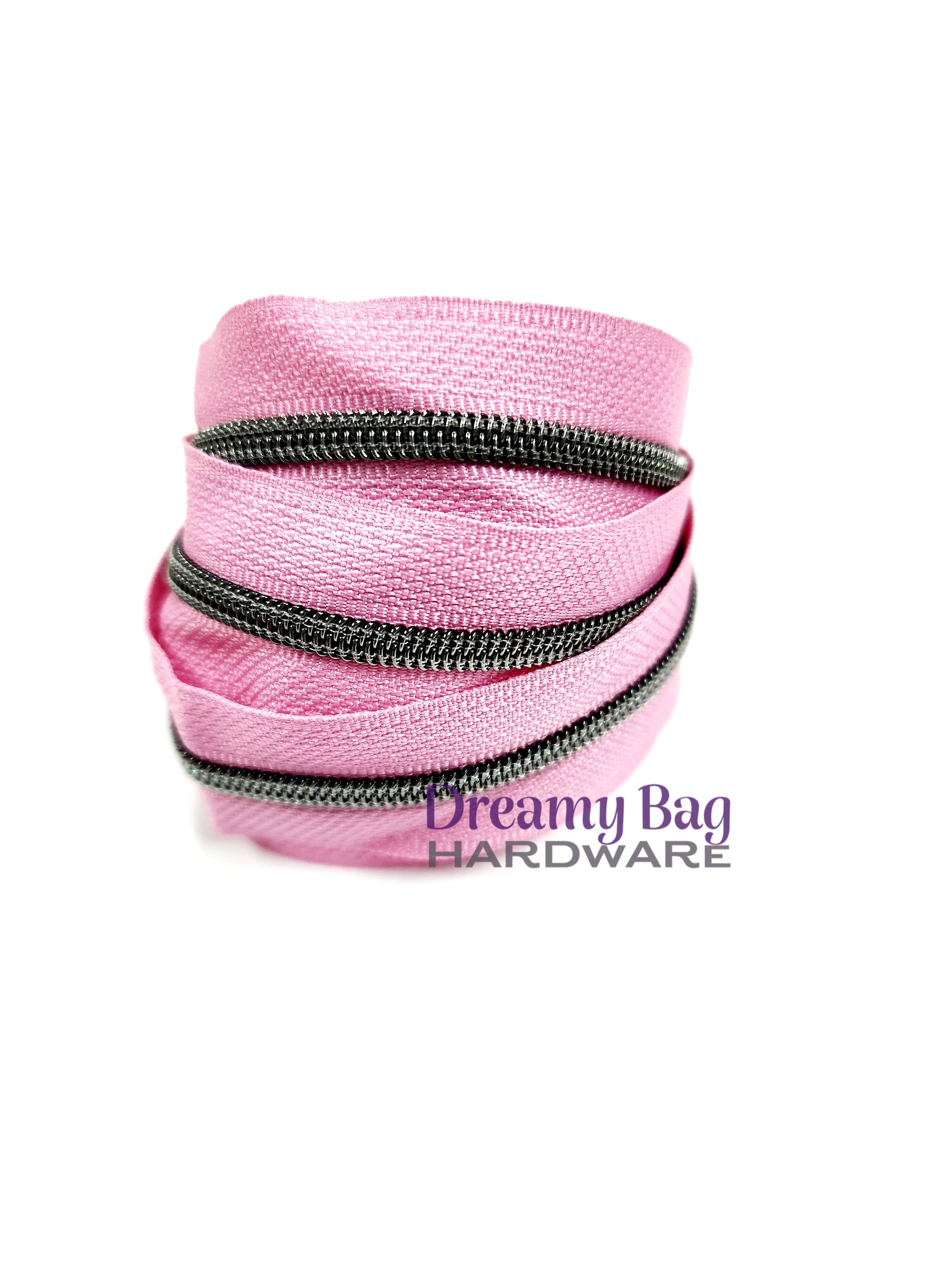 #3 and #5 Zipper Tape light Pink with nylon teeth