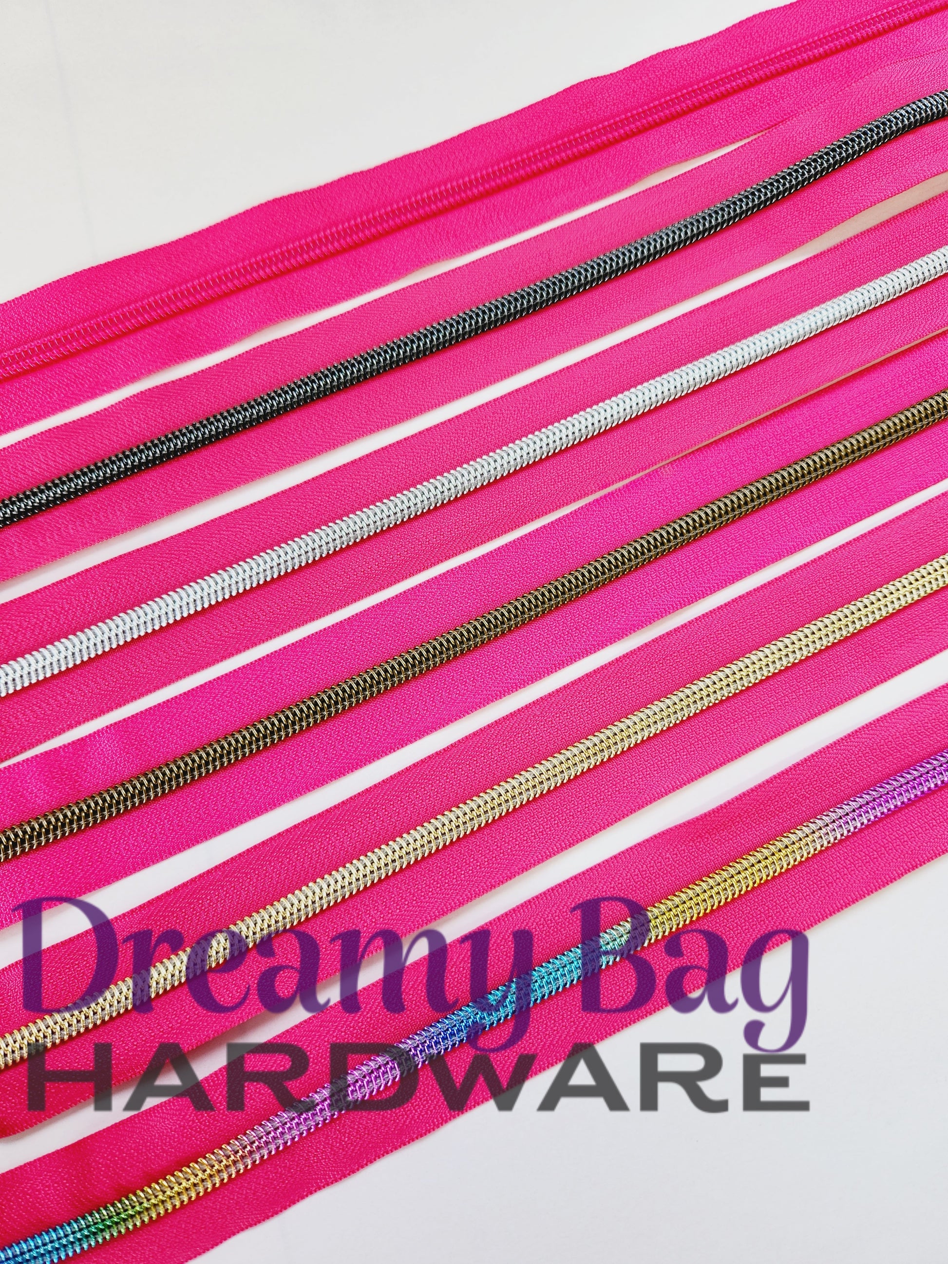 #5 Zipper Tape Hot Pink with Nylon Teeth